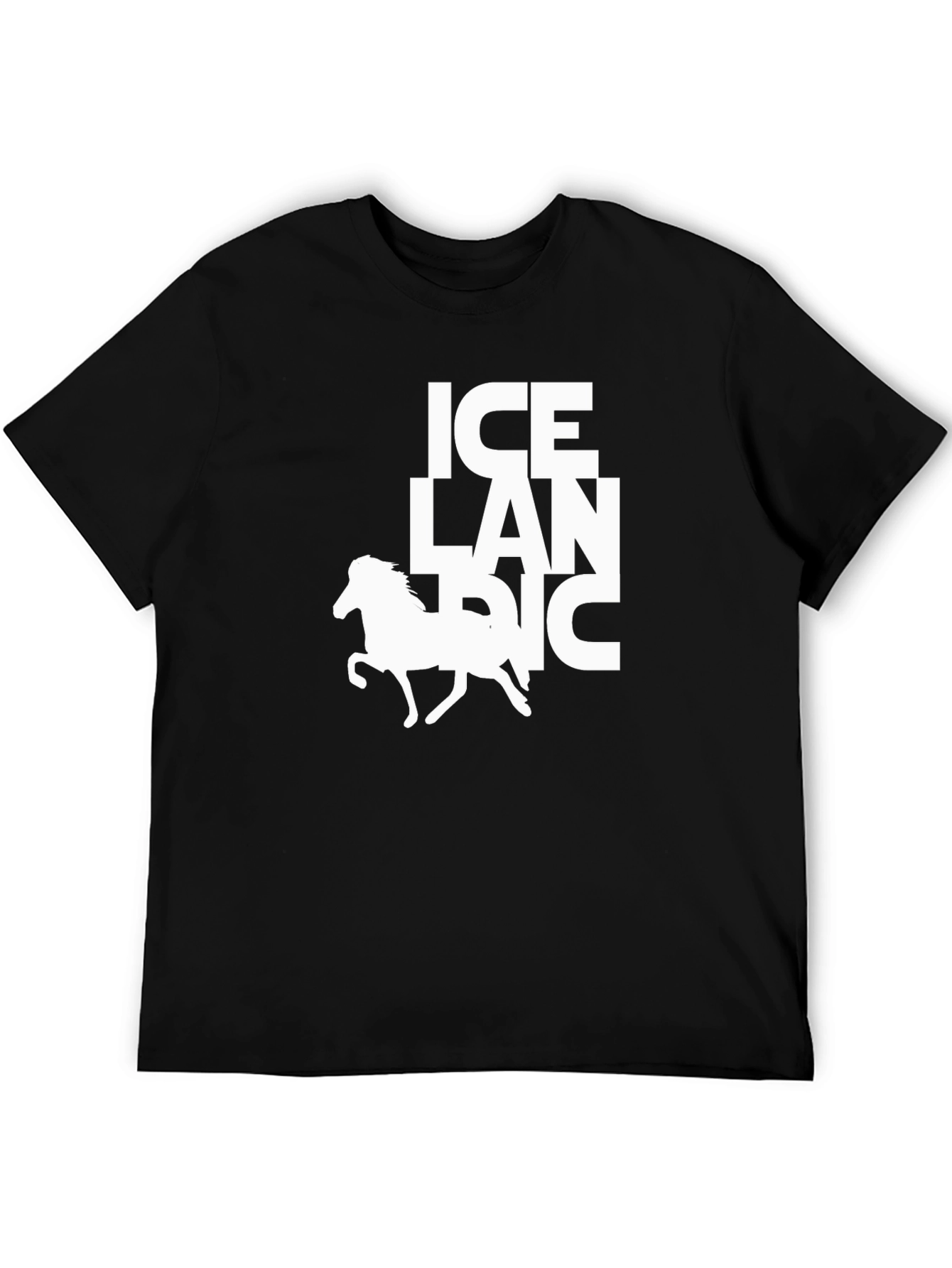 Icelandic Horse Graphic Tee - Black