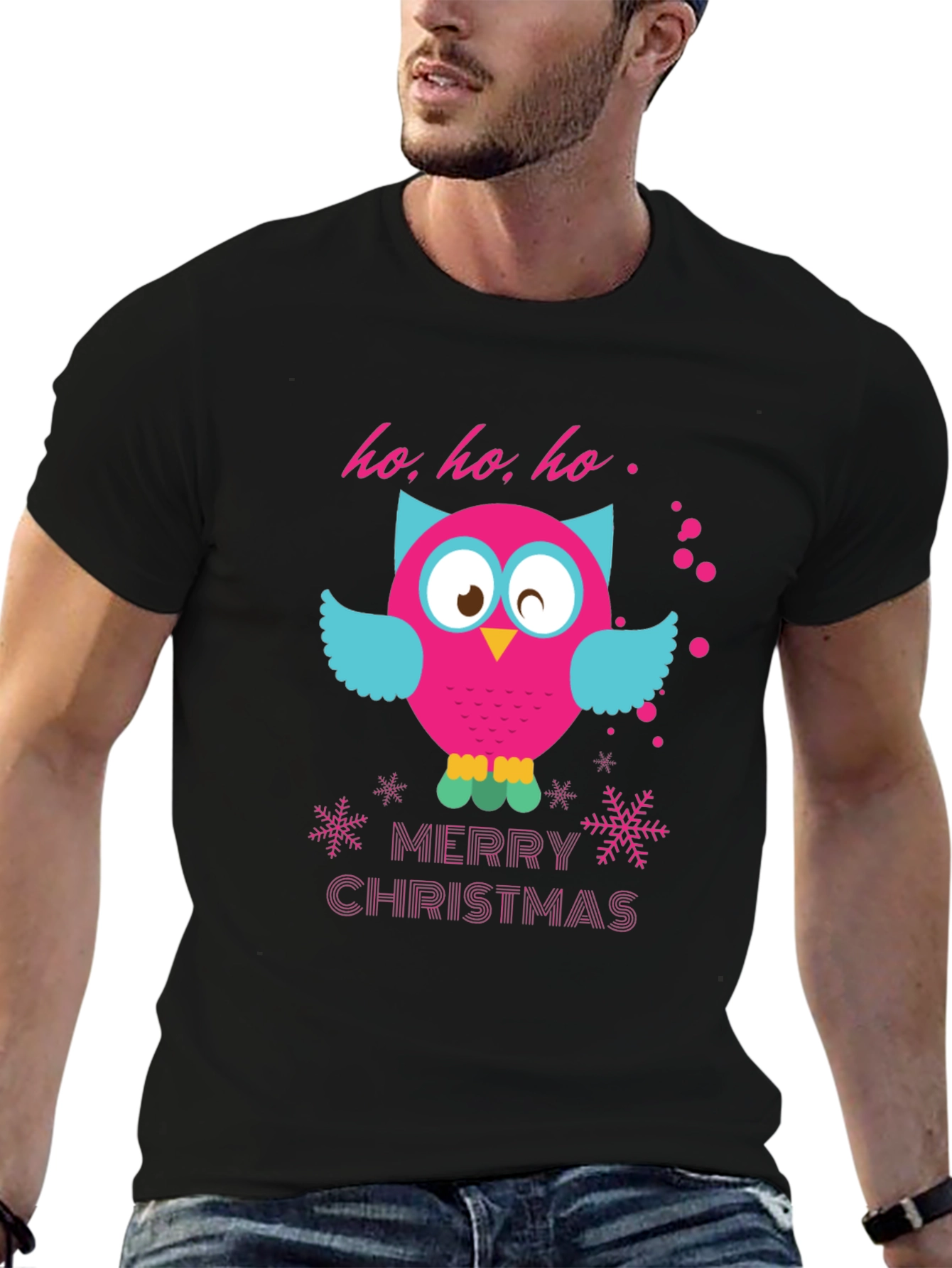 Festive Owl Christmas Graphic Tee
