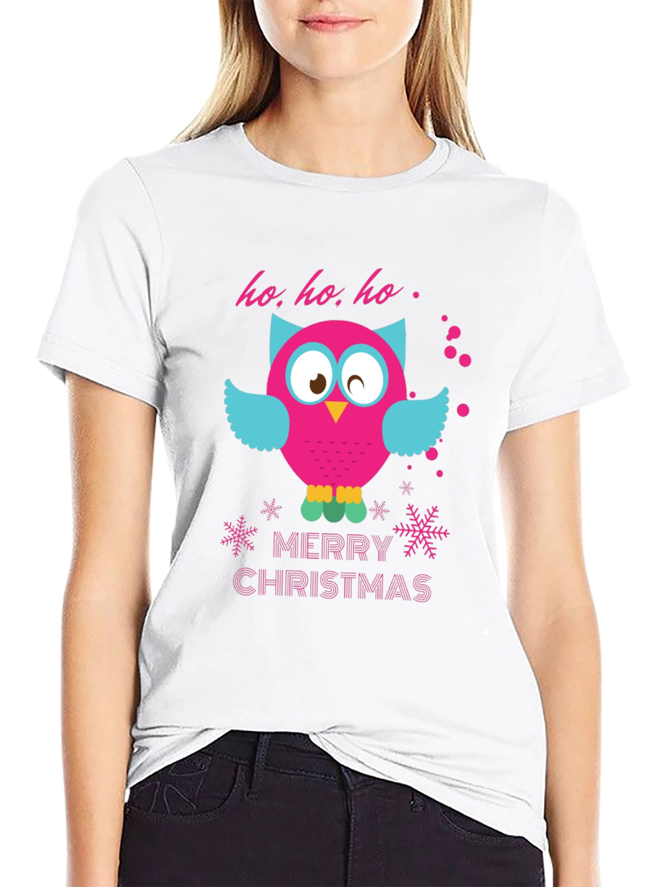 Festive Owl Christmas Graphic Tee