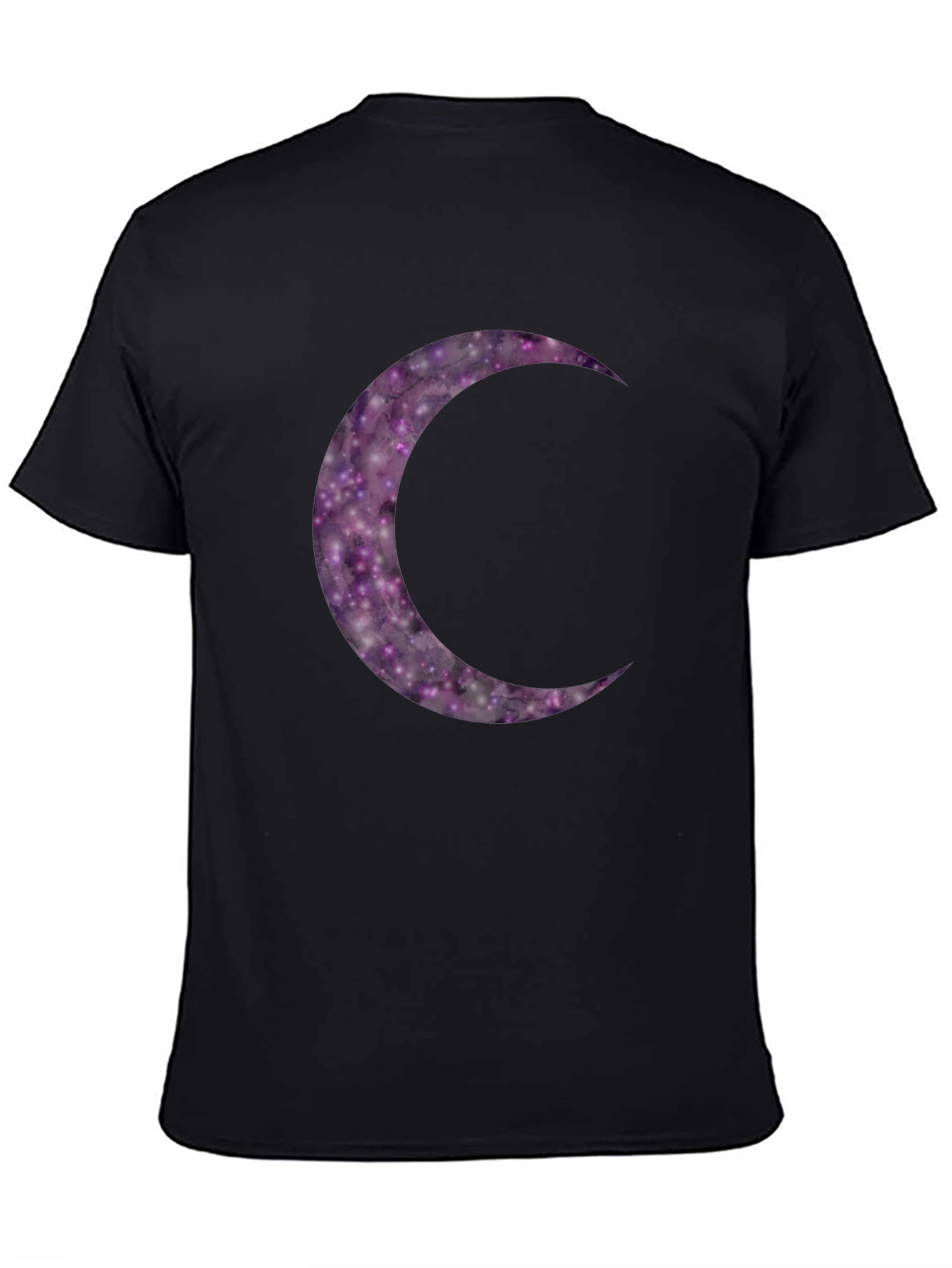 Galaxy Moon Graphic Tee - Stylish Black T-Shirt