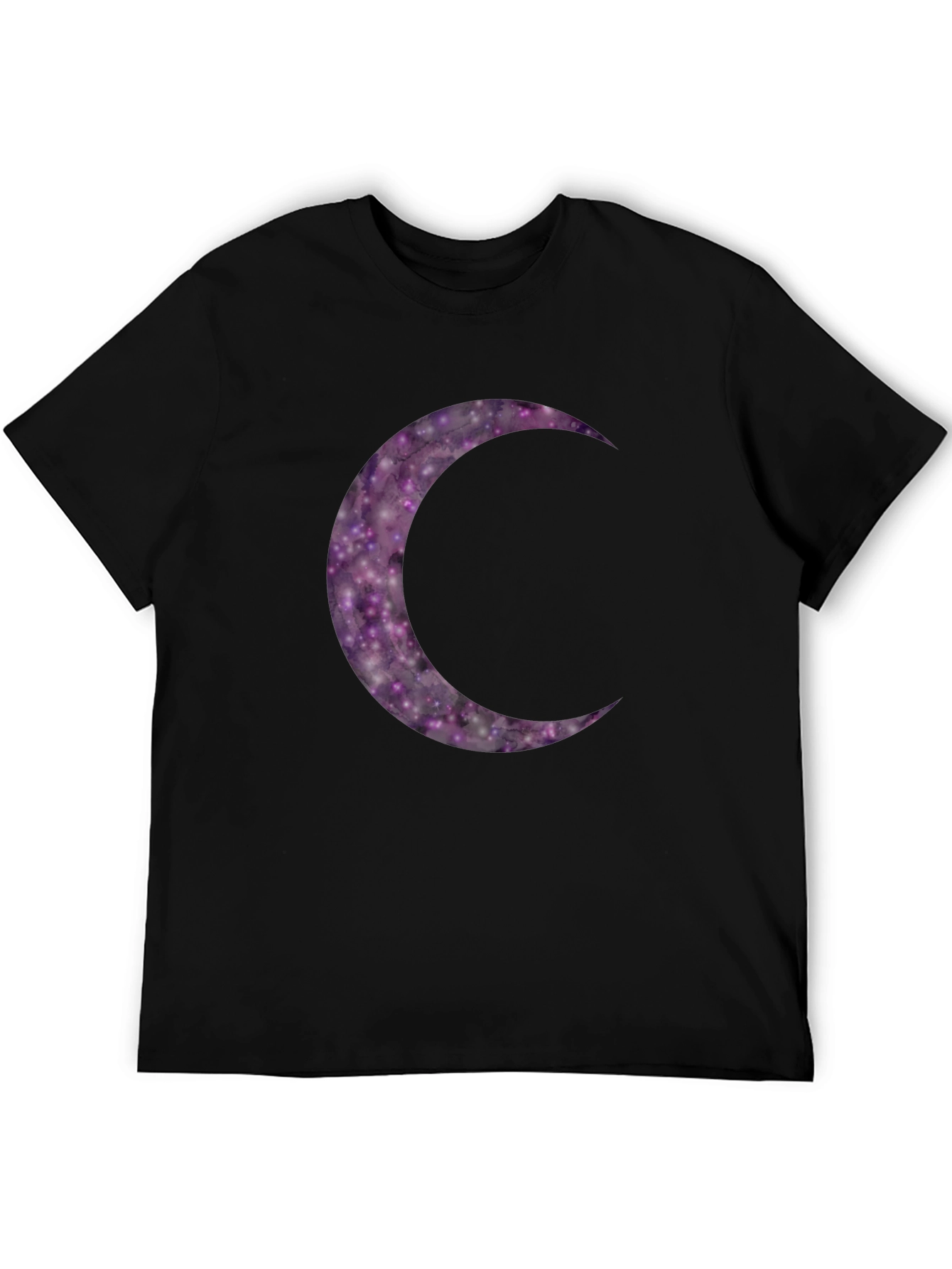 Galaxy Moon Graphic Tee - Stylish Black T-Shirt