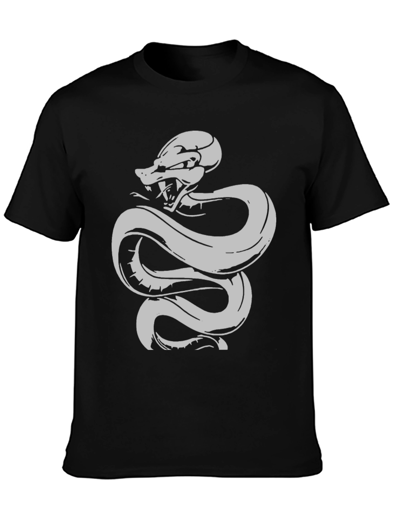 Black T-Shirt with Snake Design