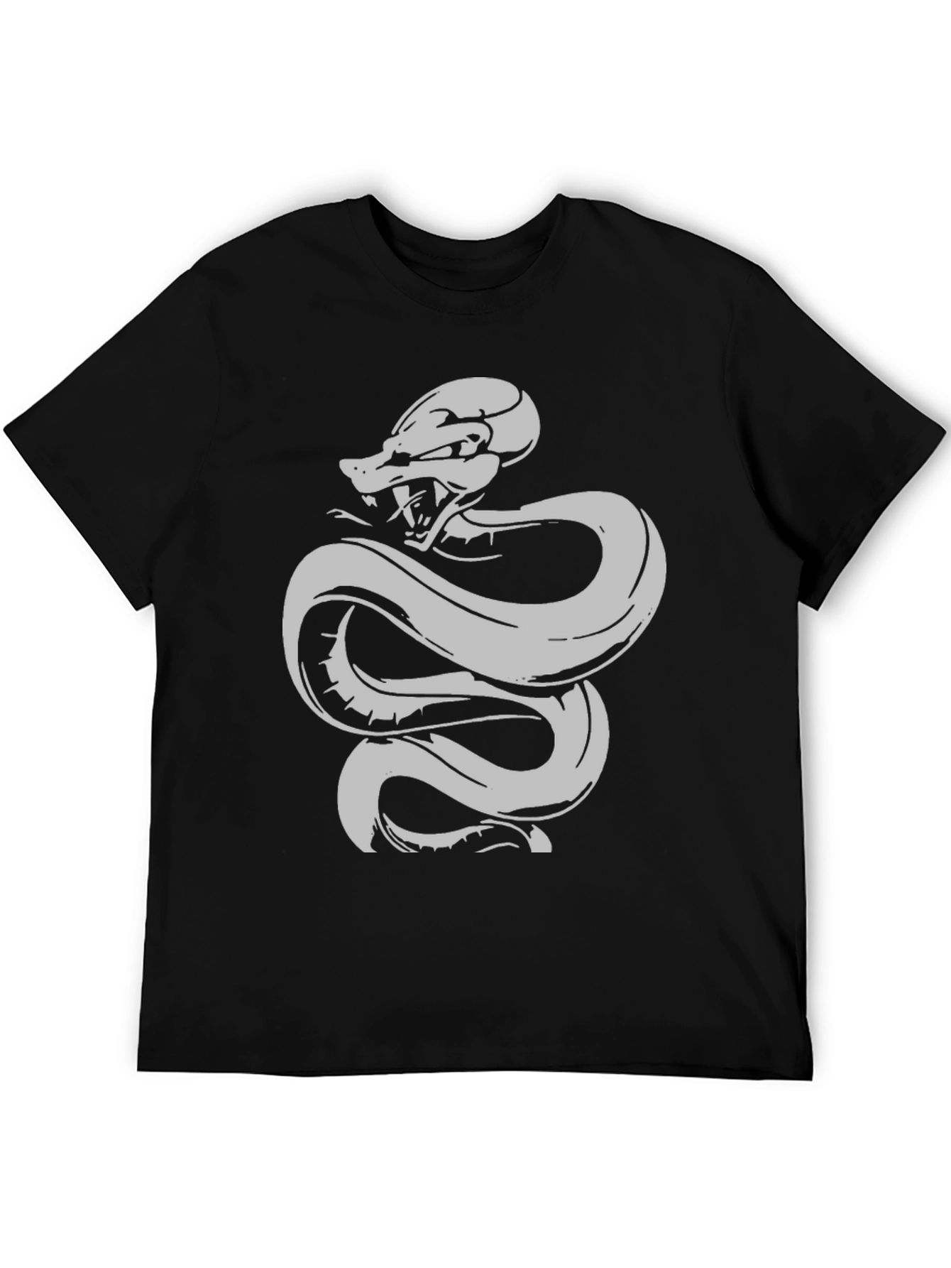 Black T-Shirt with Snake Design