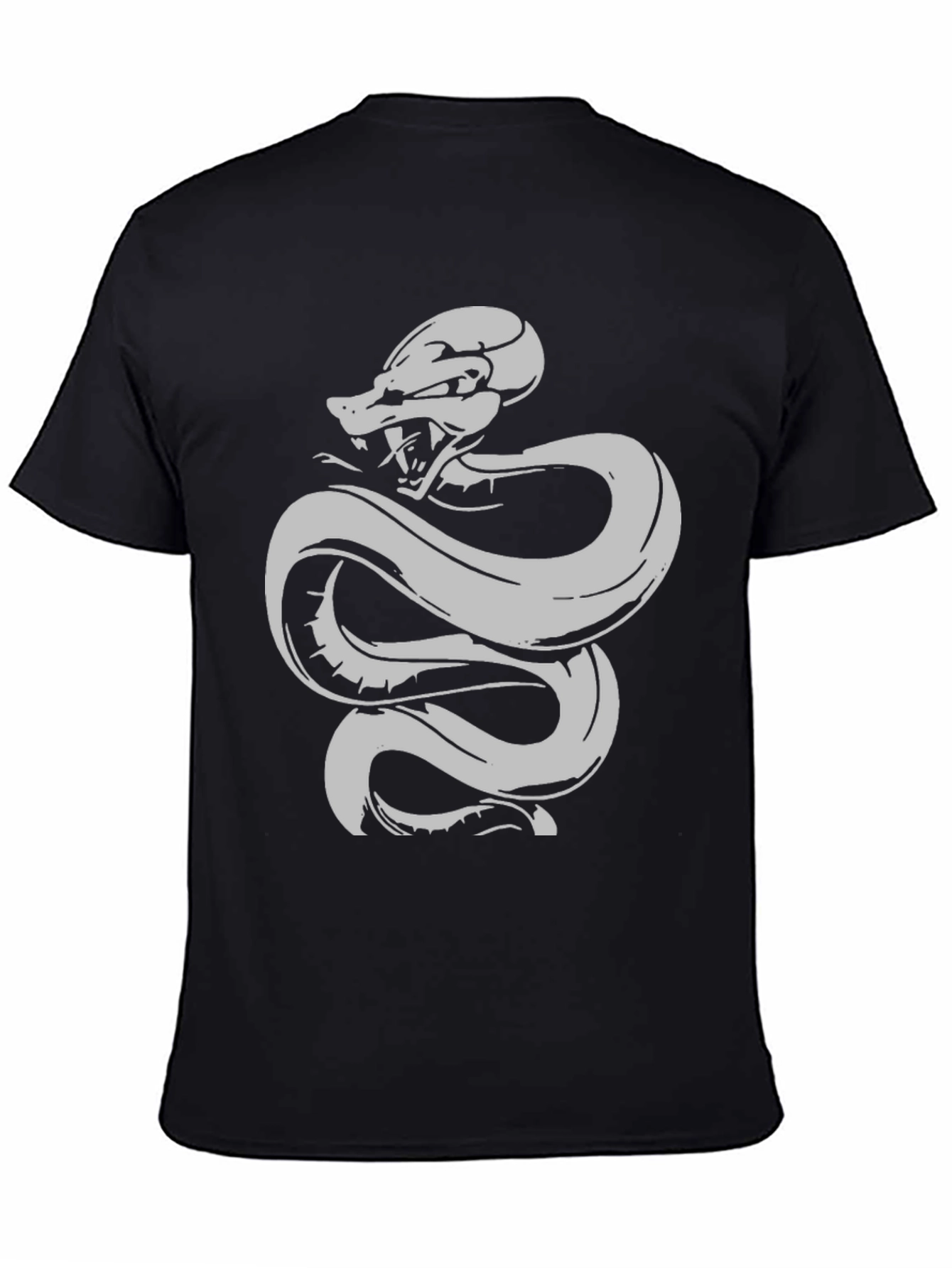 Black T-Shirt with Snake Design