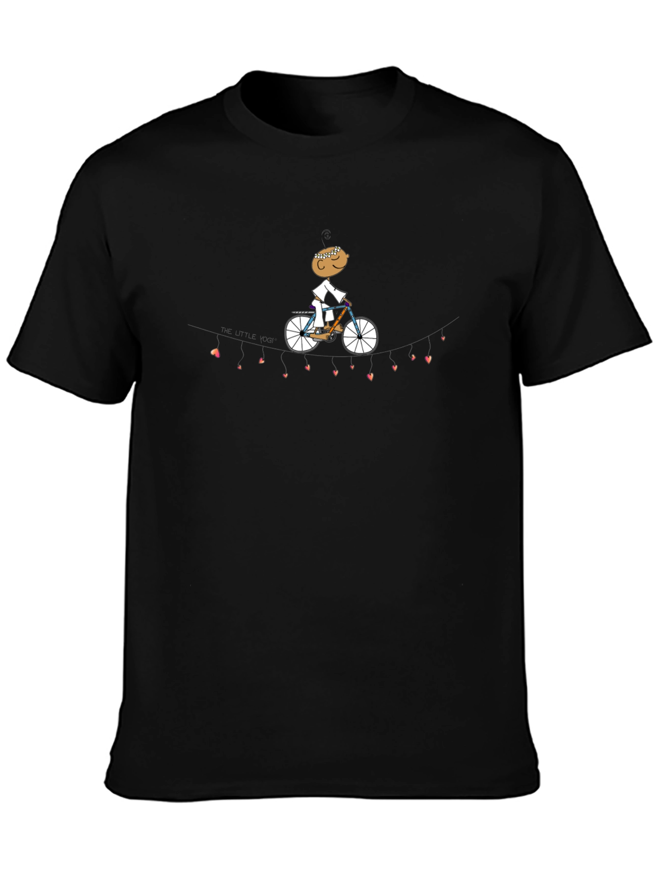 Heart String Cyclist Graphic Tee - Black