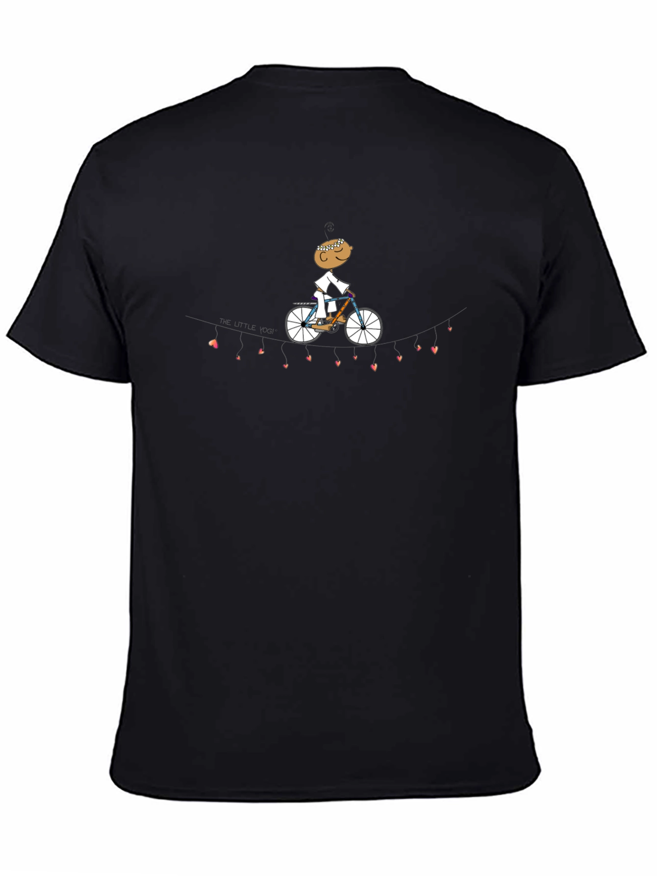 Heart String Cyclist Graphic Tee - Black