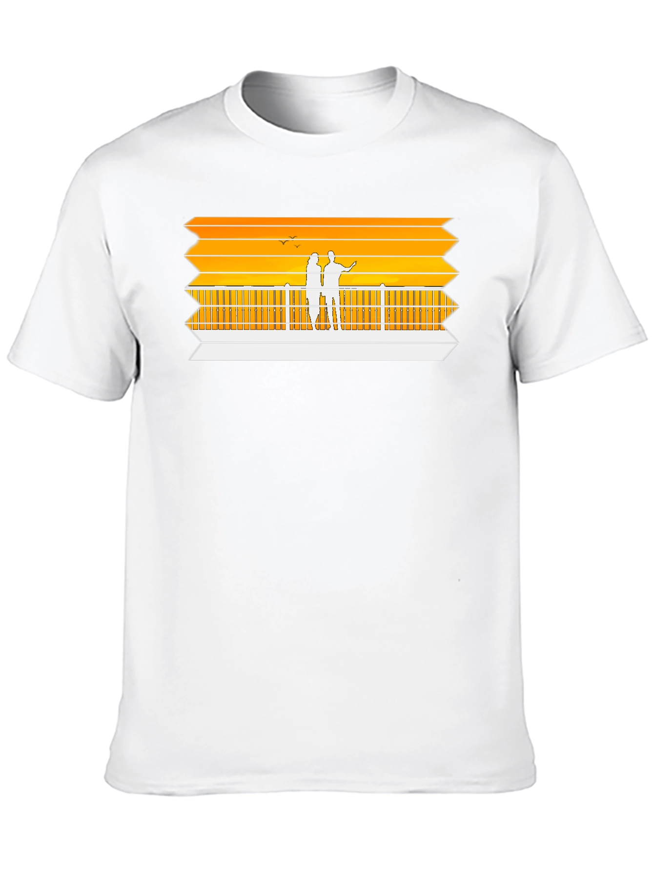 Sunset Pier Graphic Tee - Black Casual Shirt