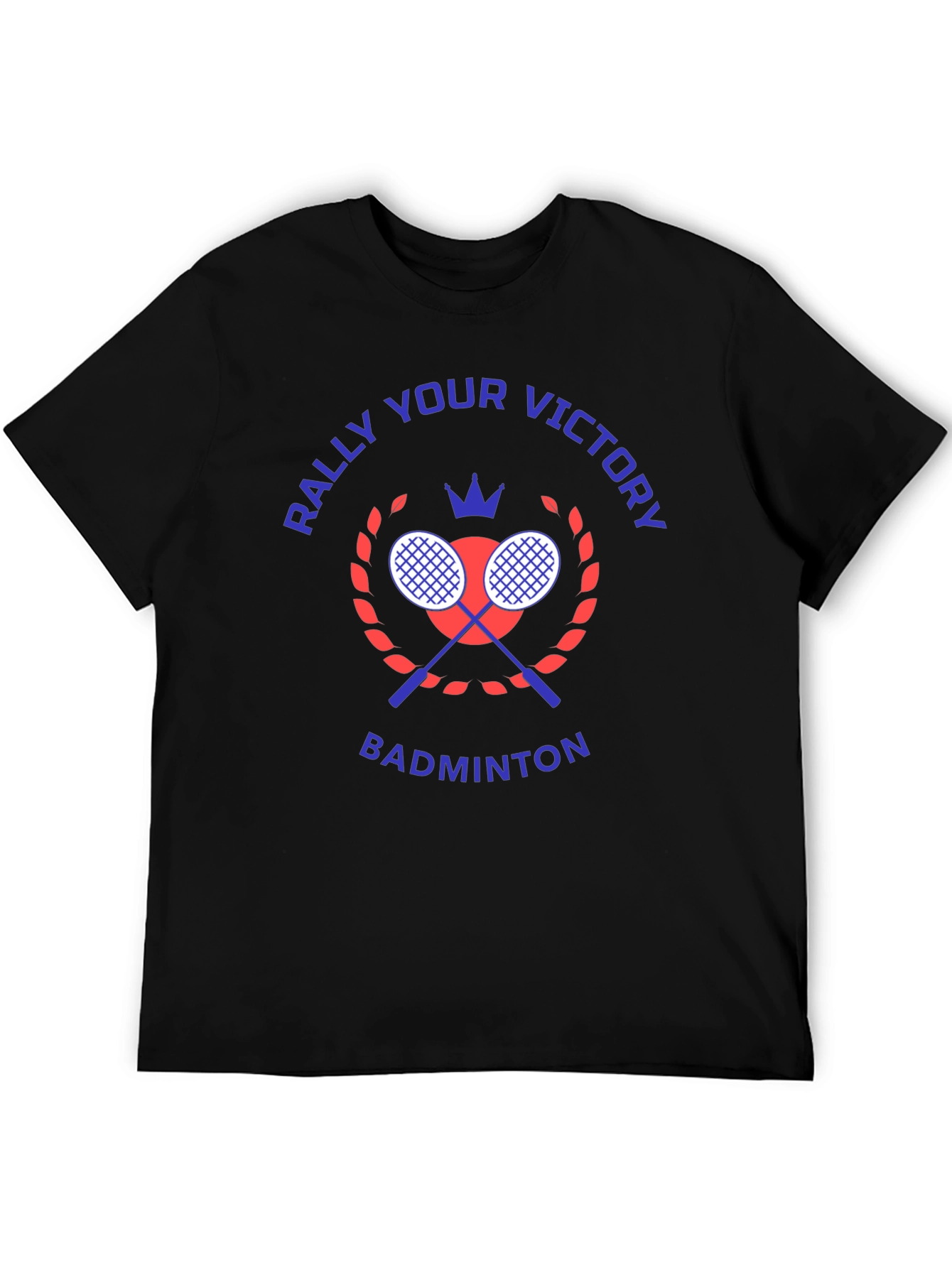 Rally Your Victory Badminton T-Shirt - Black