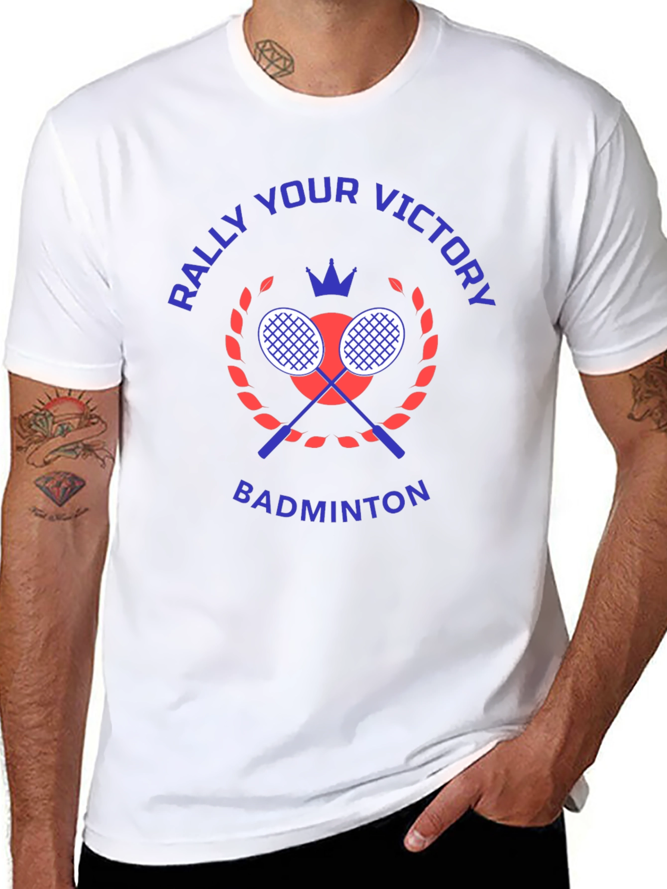 Rally Your Victory Badminton T-Shirt - Black
