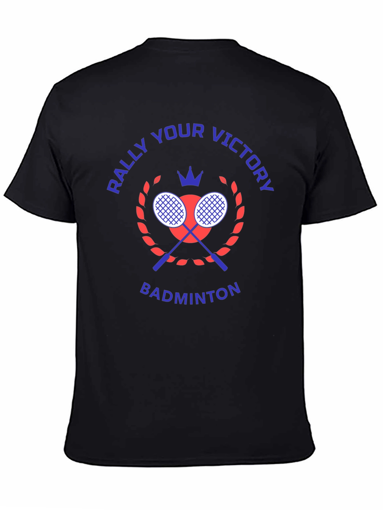 Rally Your Victory Badminton T-Shirt - Black