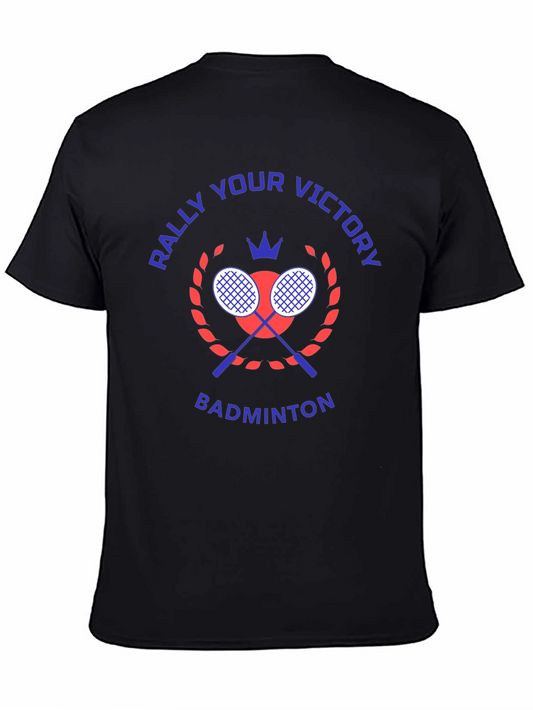 Rally Your Victory Badminton T-Shirt - Black
