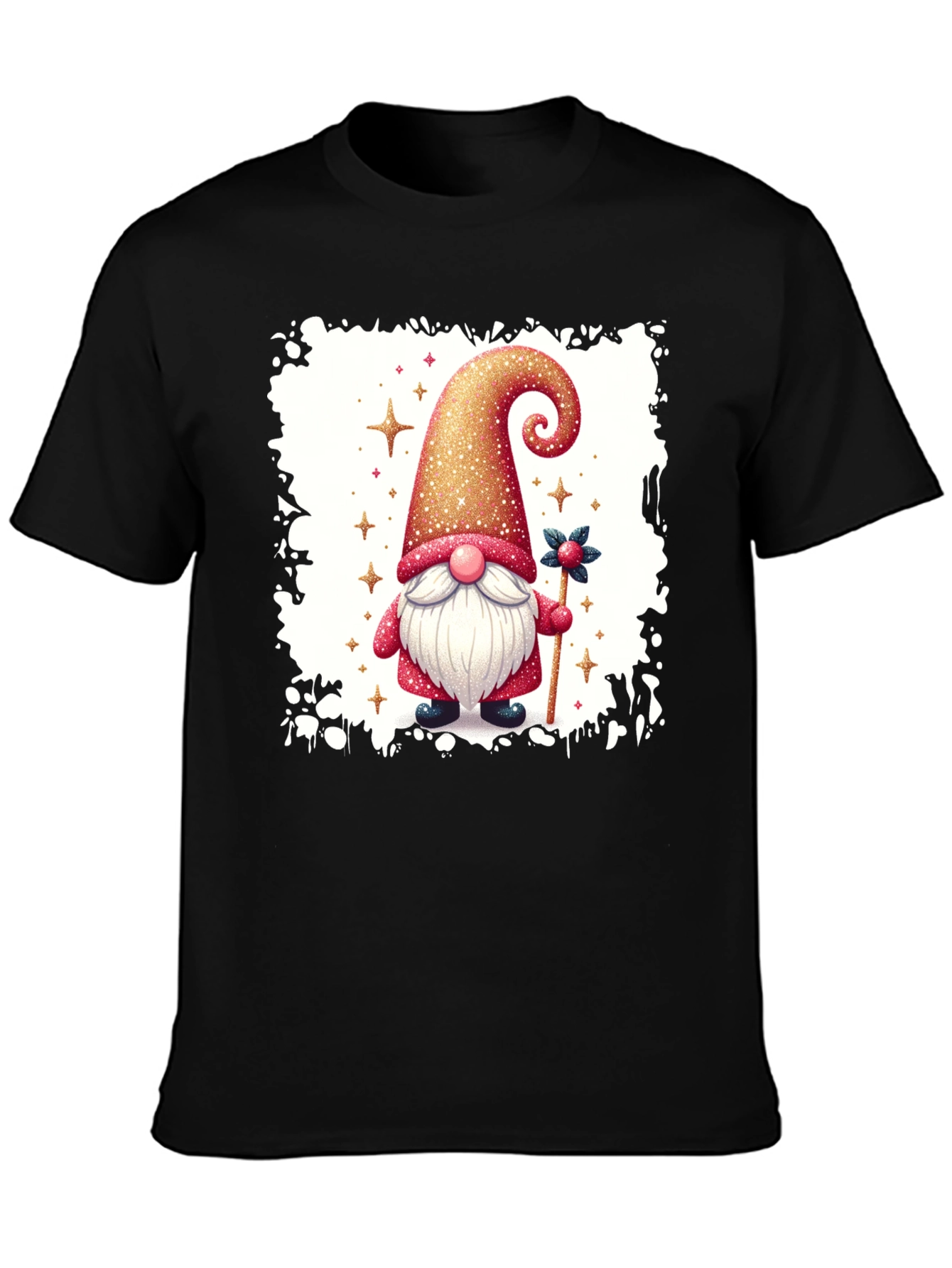 Festive Gnome Graphic Tee - Holiday Cheer