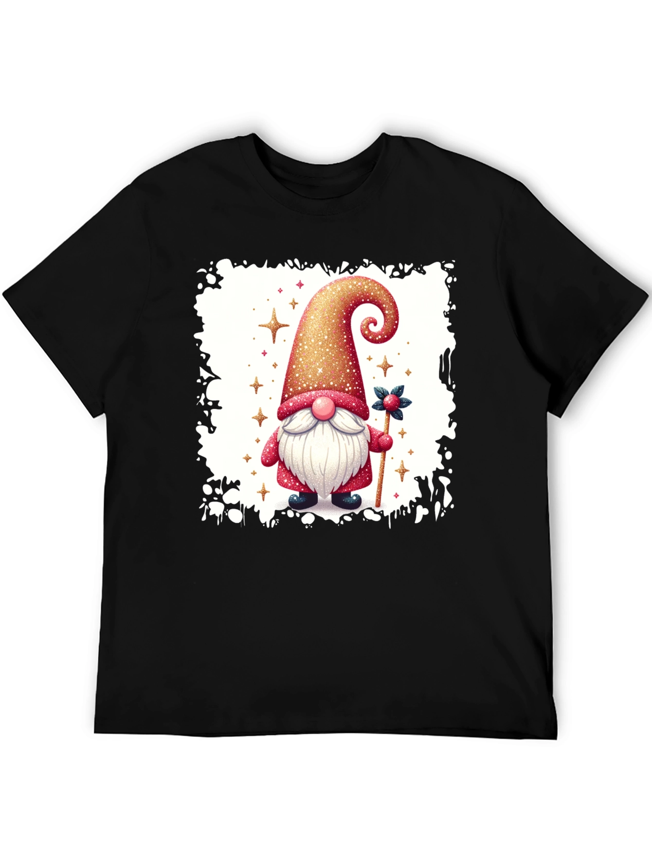 Festive Gnome Graphic Tee - Holiday Cheer