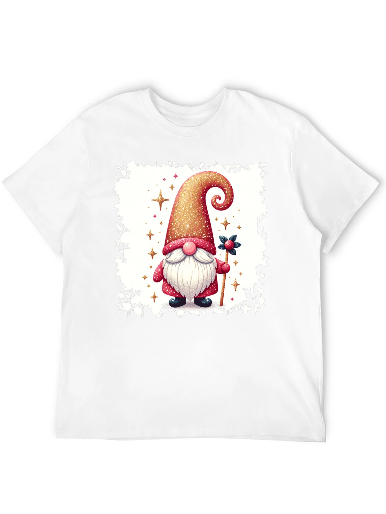 Festive Gnome Graphic Tee - Holiday Cheer