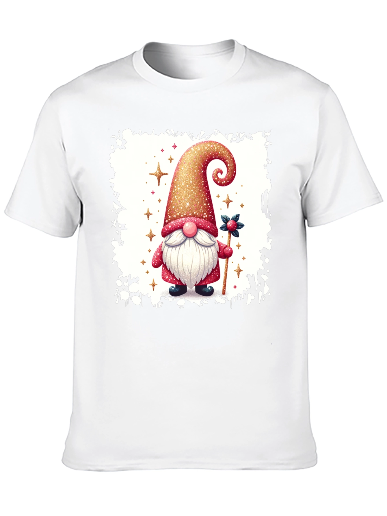 Festive Gnome Graphic Tee - Holiday Cheer