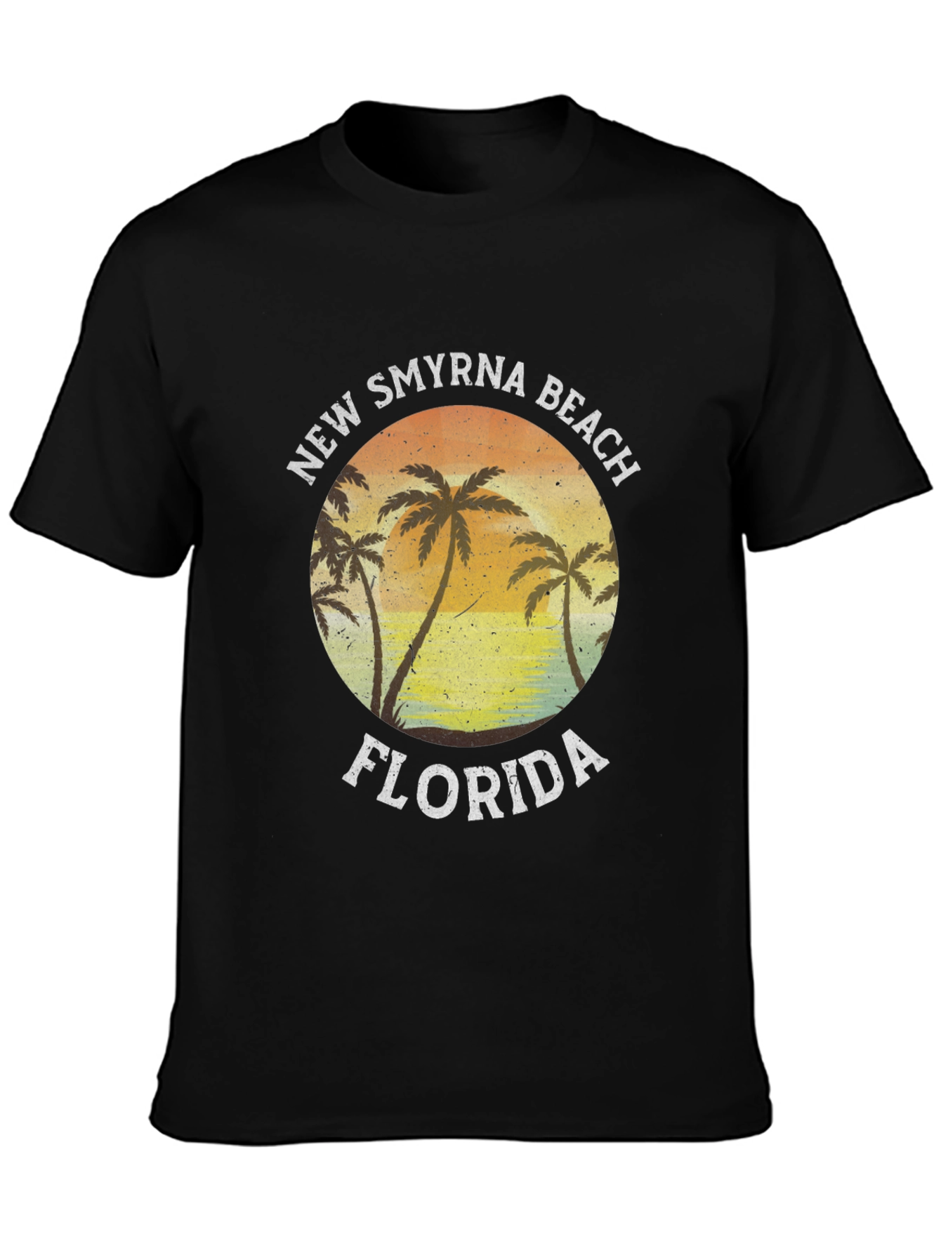 New Smyrna Beach Florida T-Shirt Palm Tree Sunset