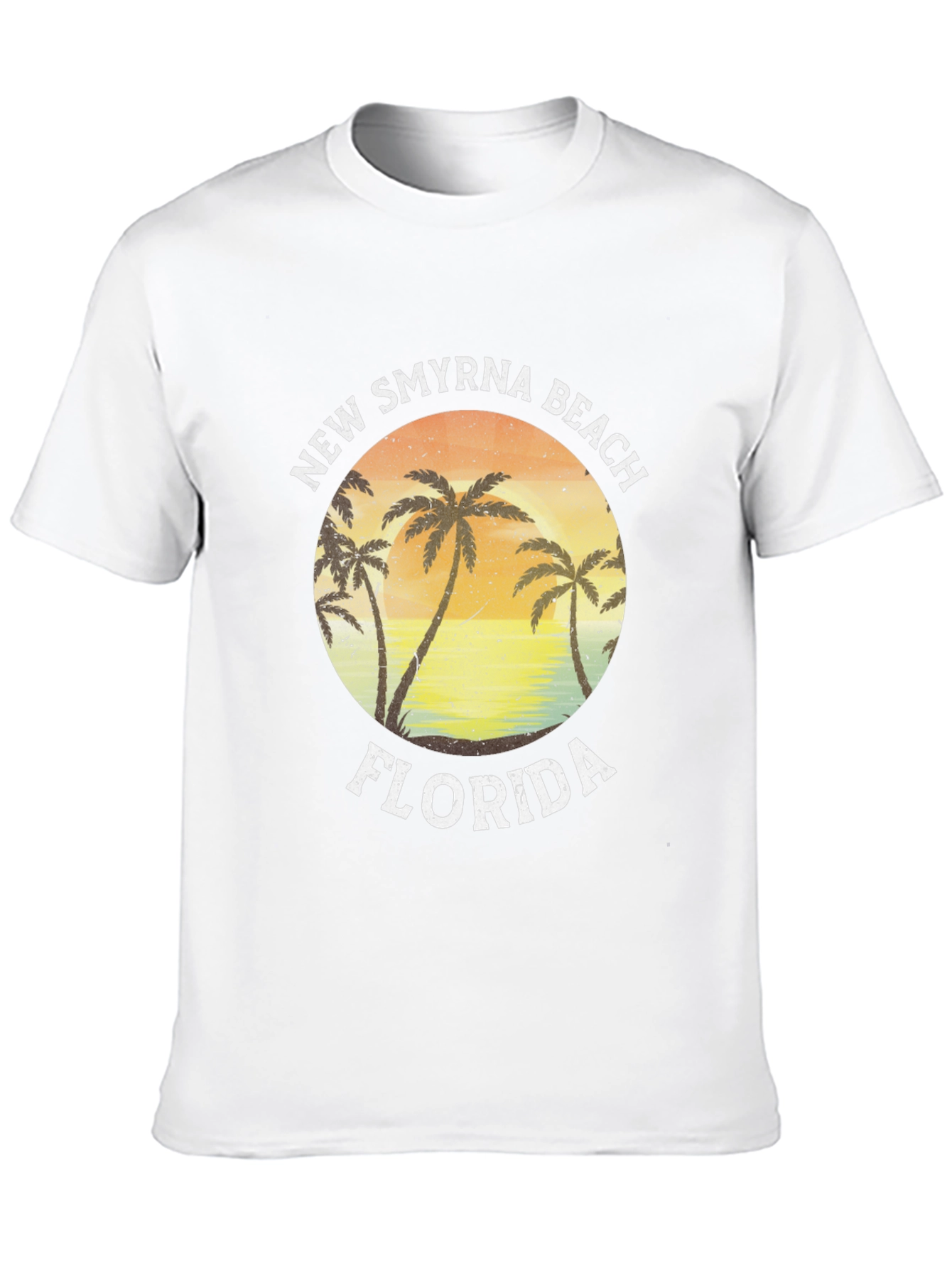 New Smyrna Beach Florida T-Shirt Palm Tree Sunset