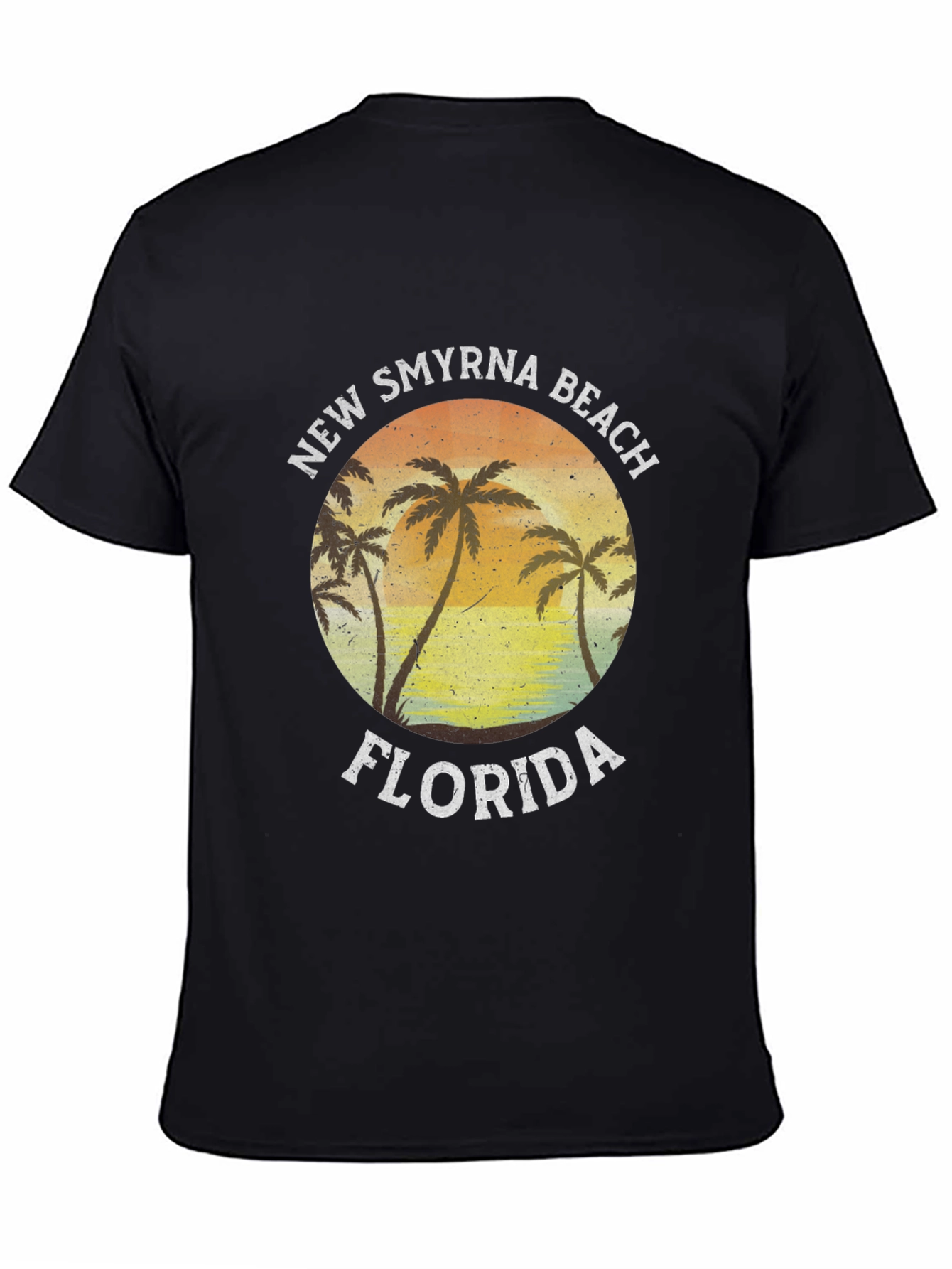 New Smyrna Beach Florida T-Shirt Palm Tree Sunset