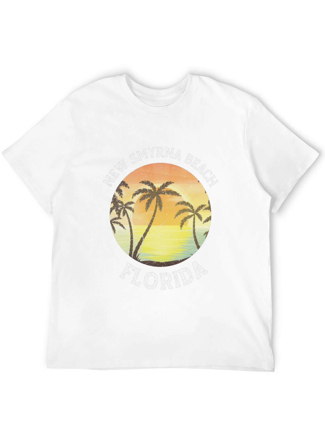 New Smyrna Beach Florida T-Shirt Palm Tree Sunset