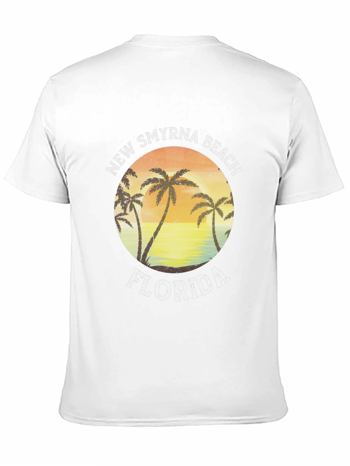 New Smyrna Beach Florida T-Shirt Palm Tree Sunset