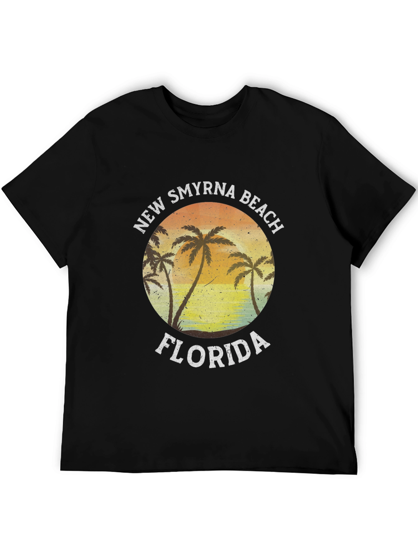 New Smyrna Beach Florida T-Shirt Palm Tree Sunset