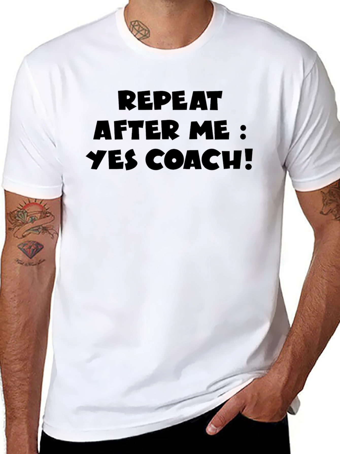 Repeat After Me: Yes Coach! Black T-Shirt