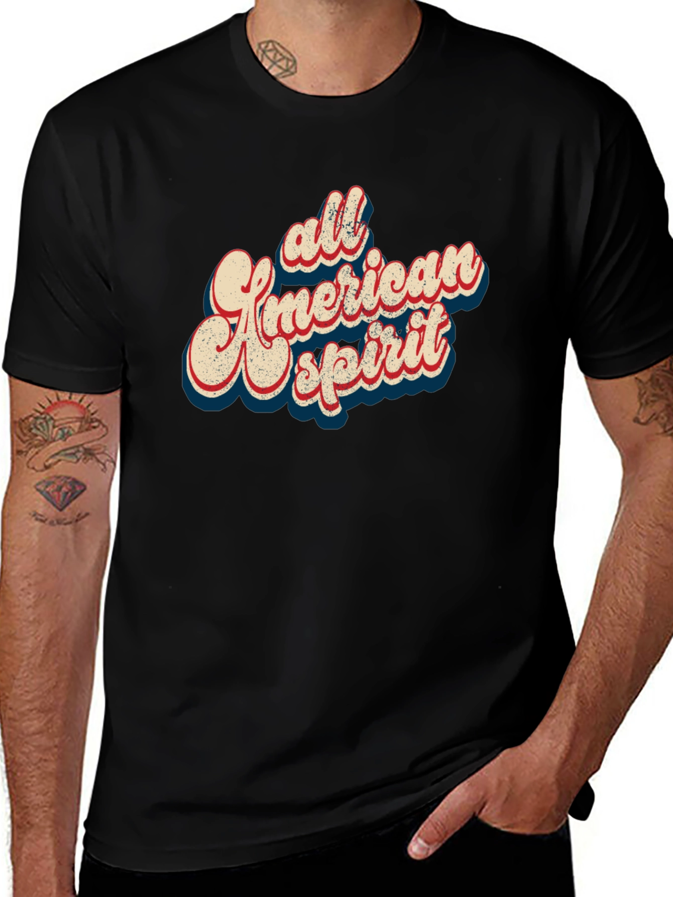 All American Spirit Graphic Tee - Black