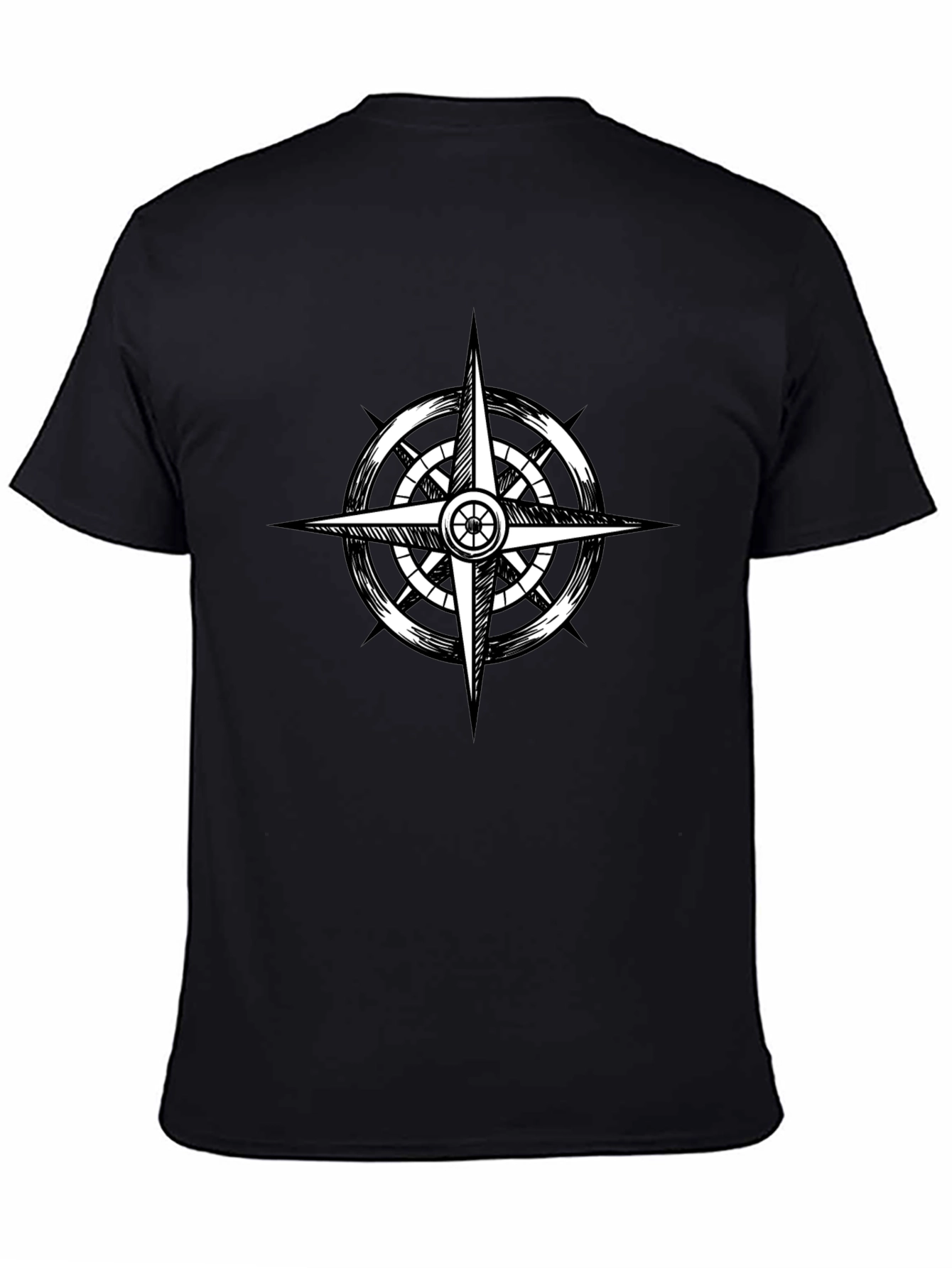 Compass Rose Graphic Black T-Shirt