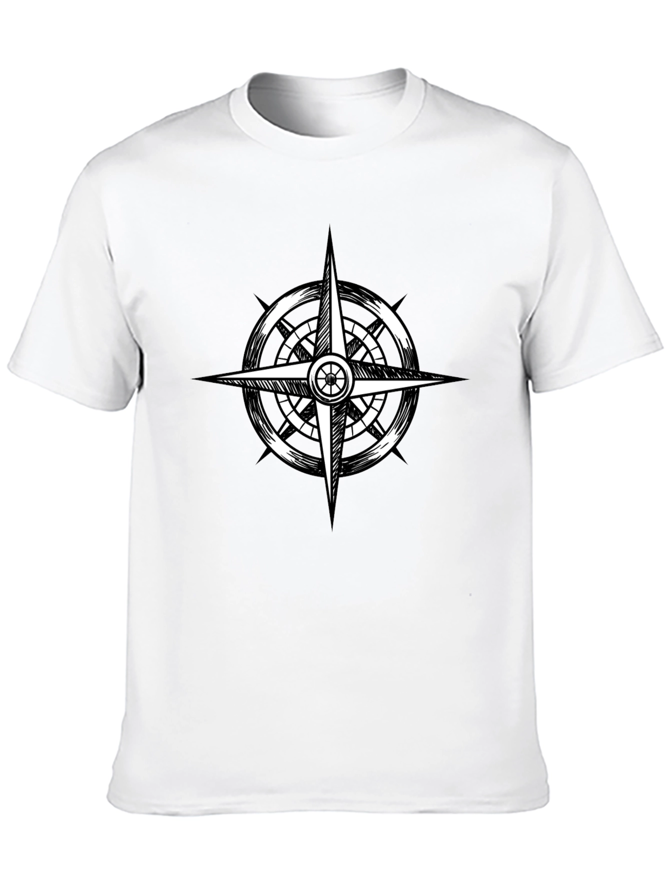 Compass Rose Graphic Black T-Shirt