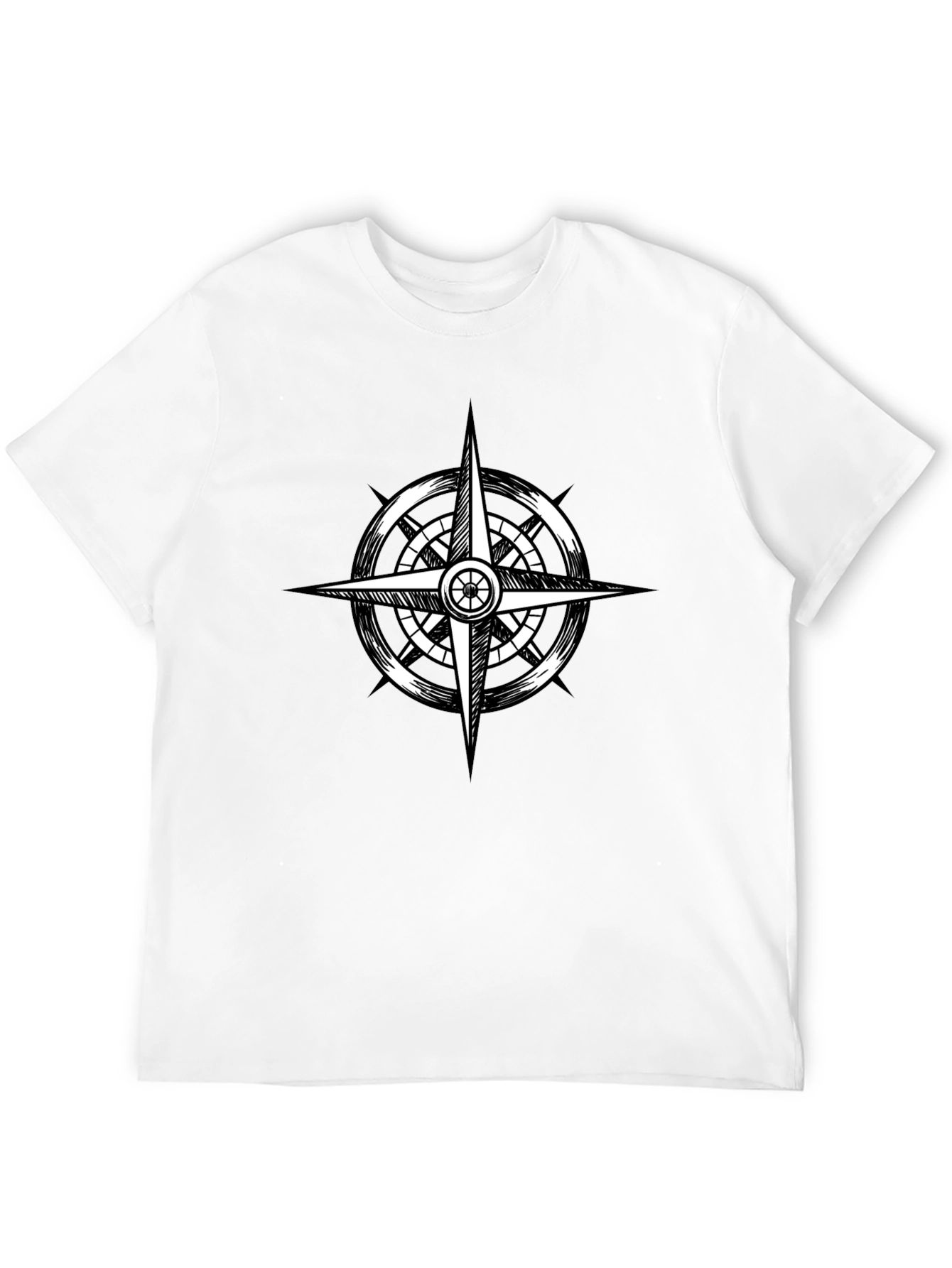 Compass Rose Graphic Black T-Shirt