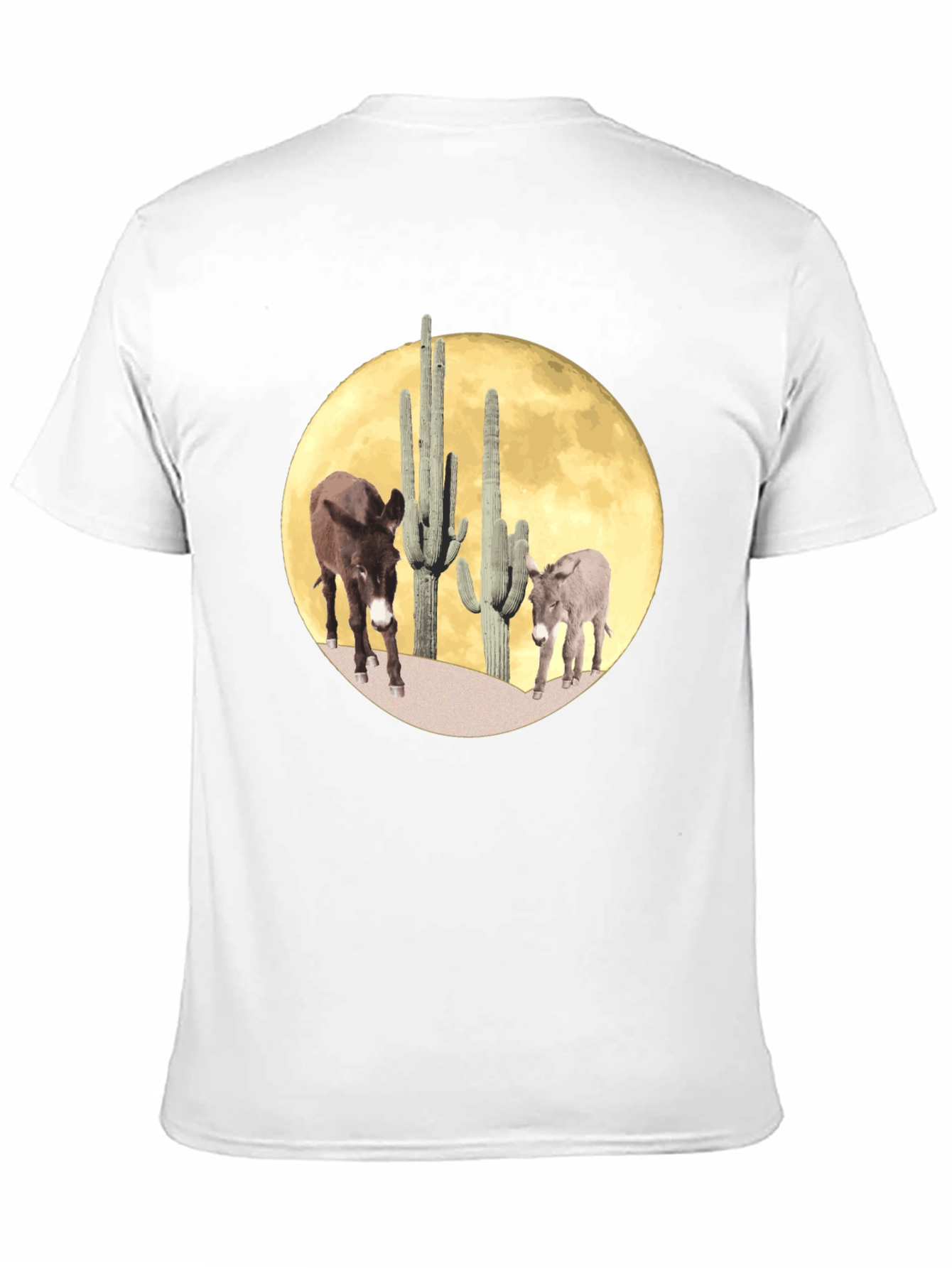 Desert Donkey Moon Graphic Tee - Black Cotton Blend