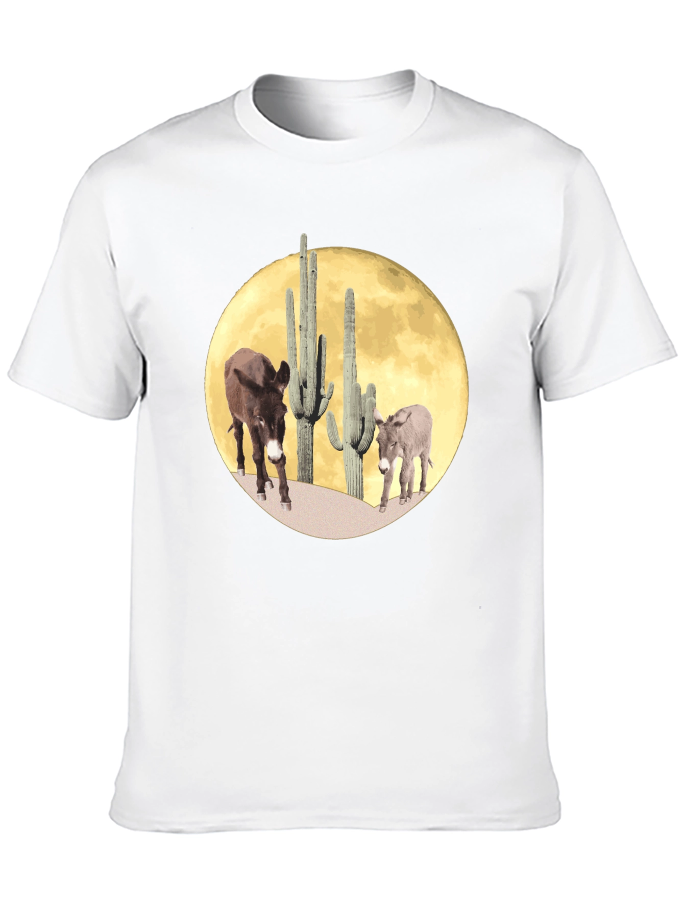 Desert Donkey Moon Graphic Tee - Black Cotton Blend
