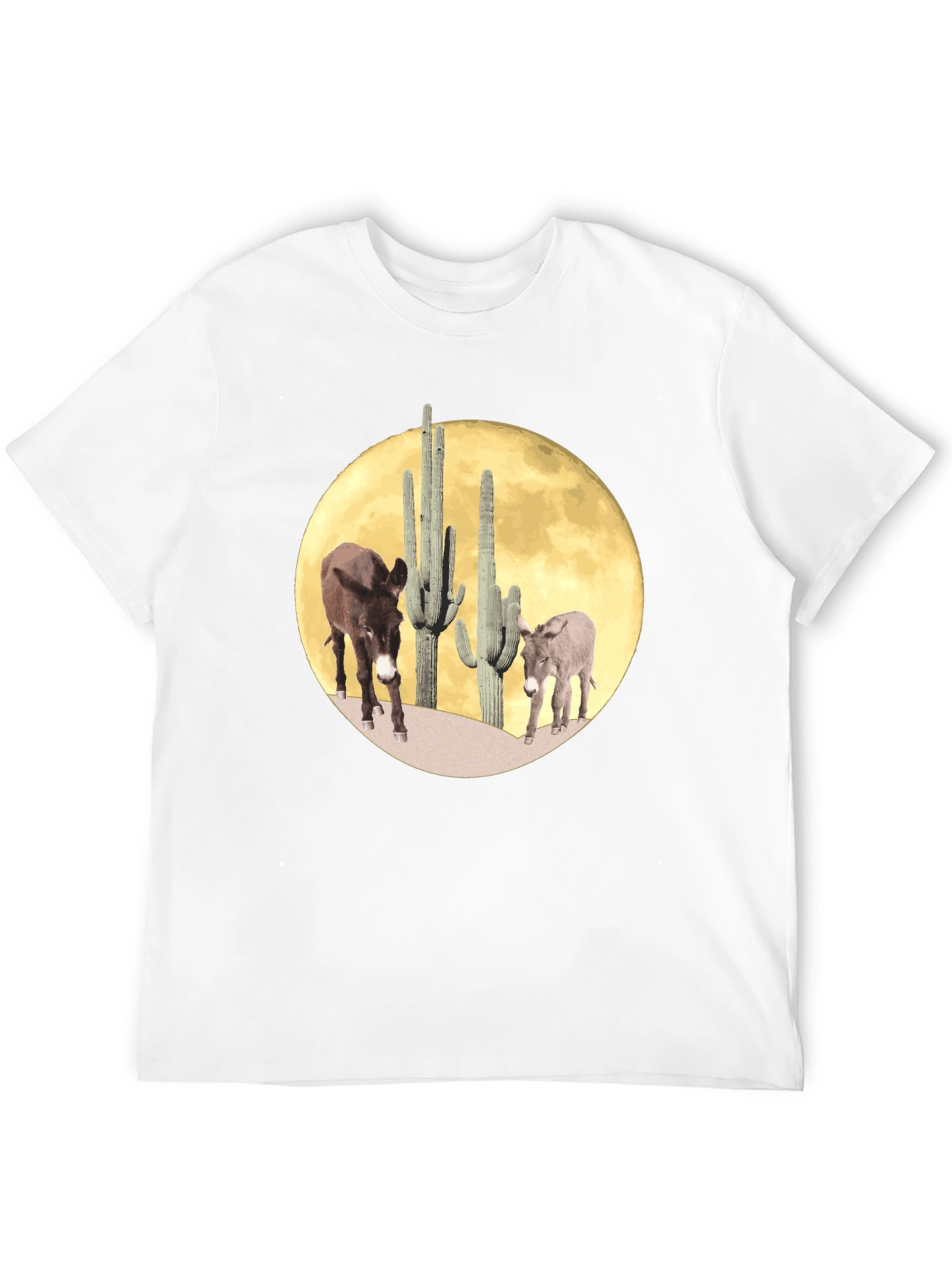 Desert Donkey Moon Graphic Tee - Black Cotton Blend