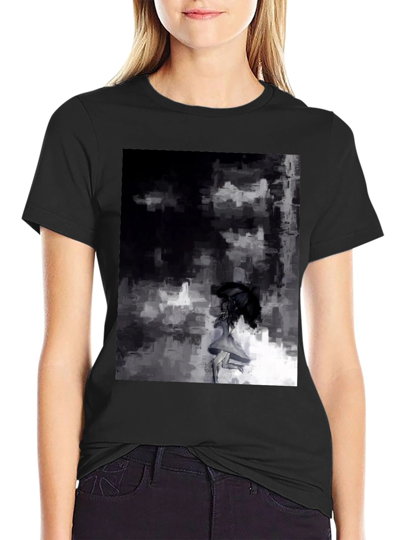 Abstract Art Graphic Black T-Shirt