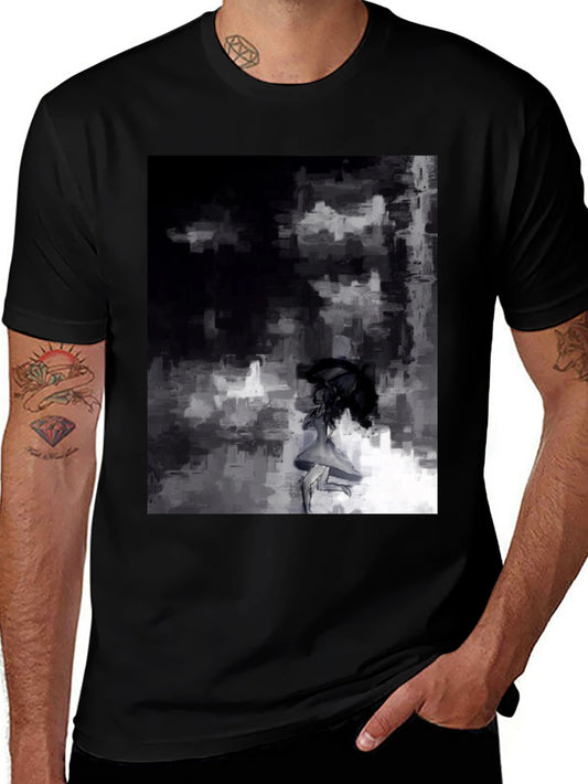 Abstract Art Graphic Black T-Shirt