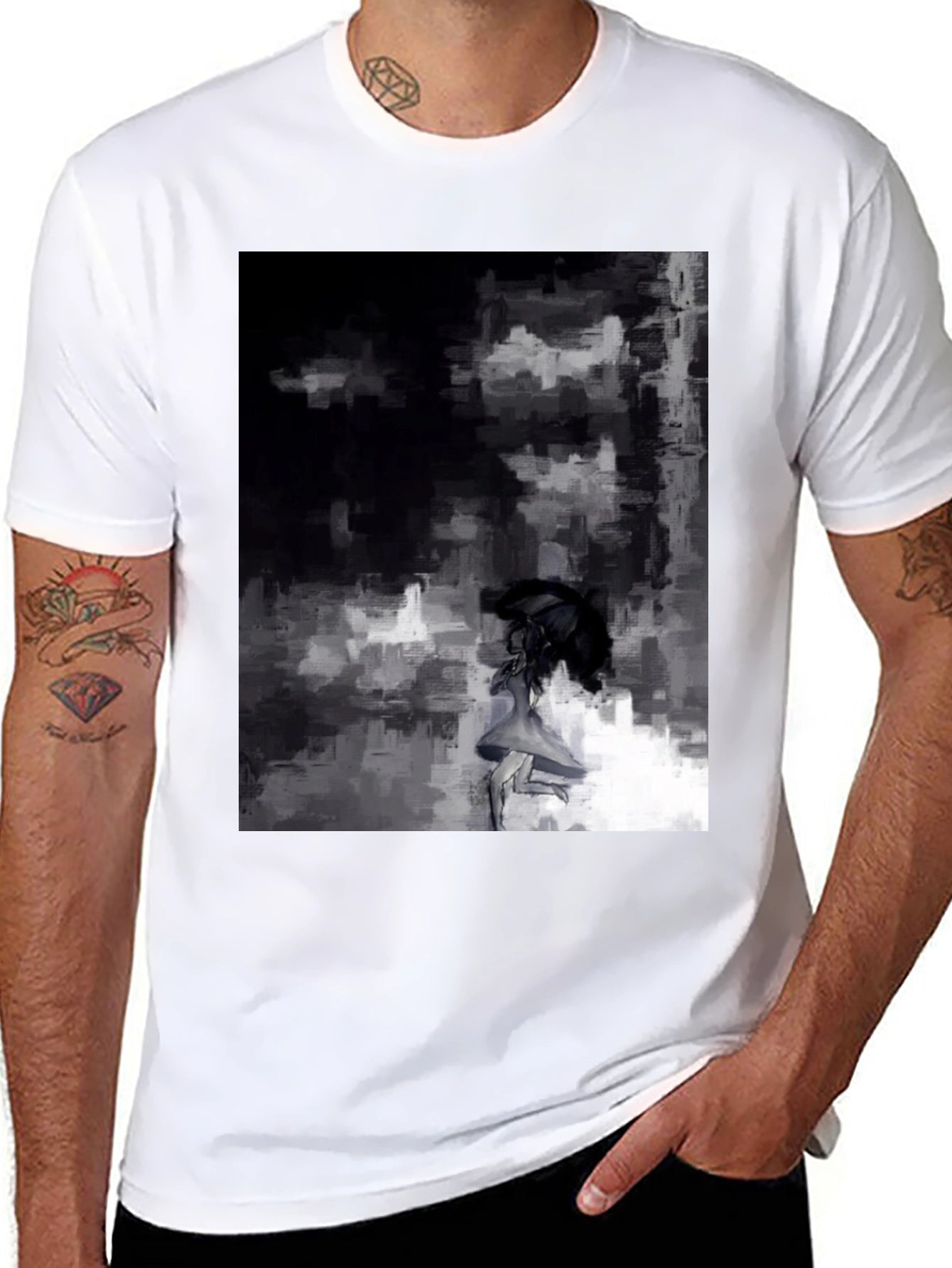 Abstract Art Graphic Black T-Shirt