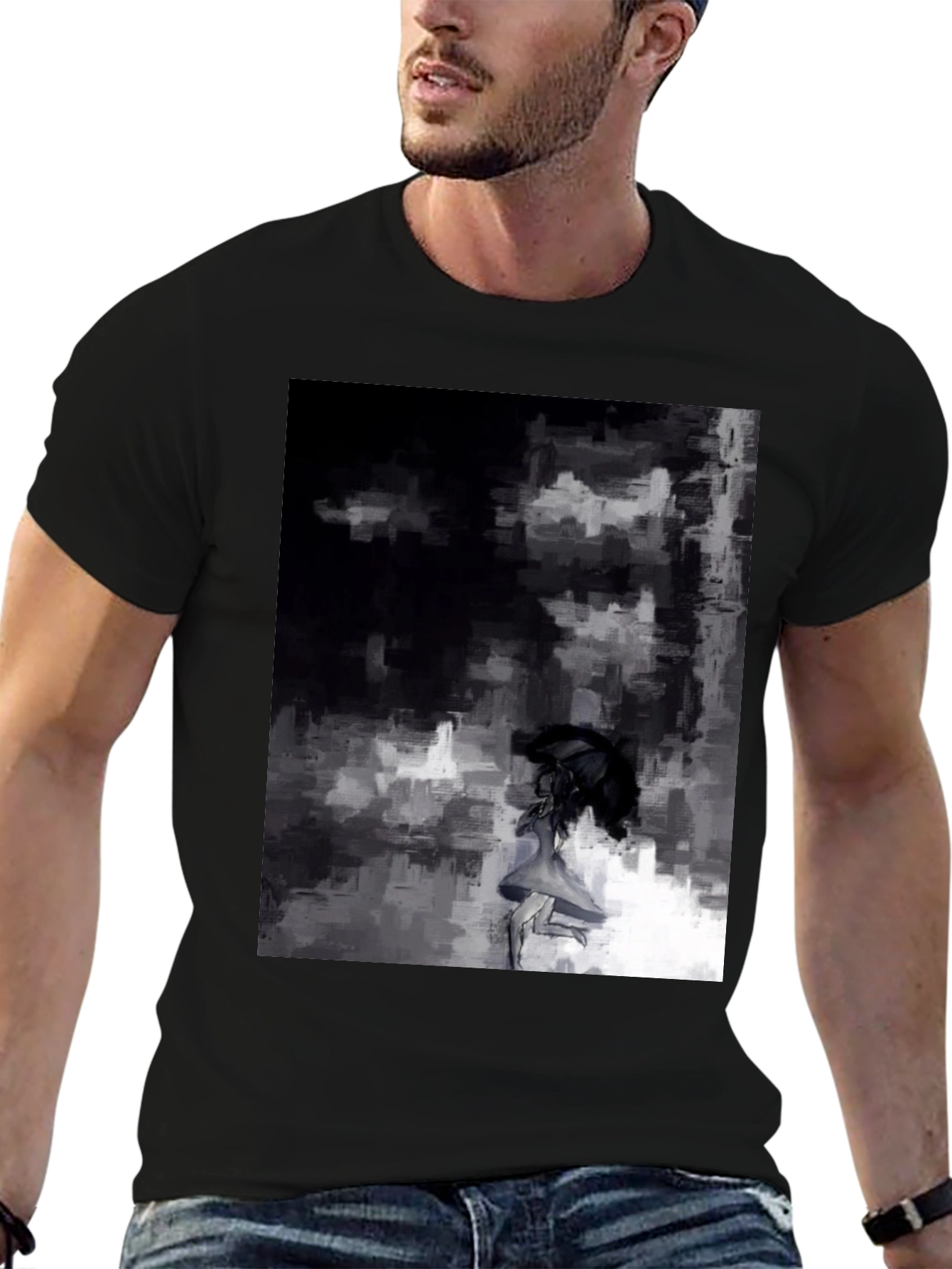 Abstract Art Graphic Black T-Shirt