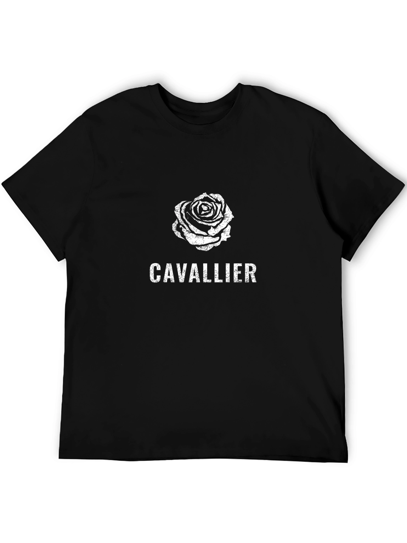 Cavalier Rose Graphic Tee - Stylish Black Cotton T-Shirt