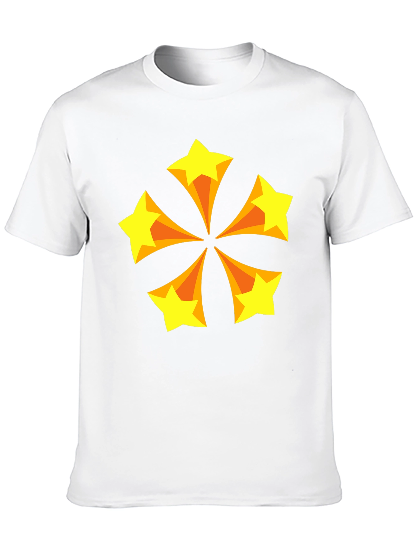 Retro Starburst Graphic Tee - Black Cotton Blend T-Shirt