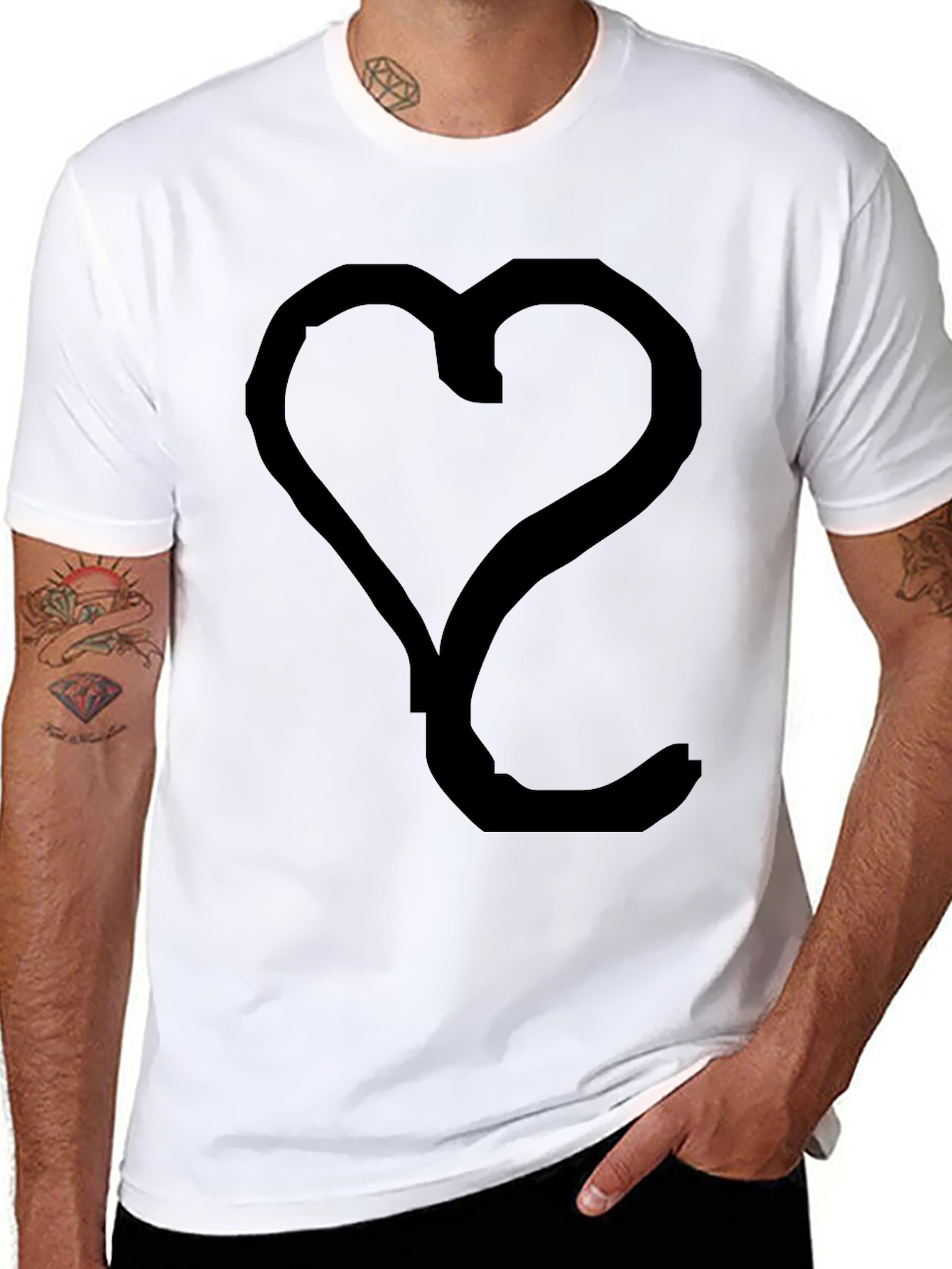 Heart Shape T-Shirt - Modern Style
