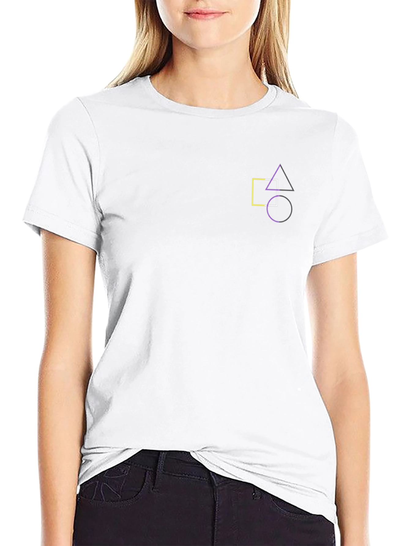 Geometric Print Black T-Shirt