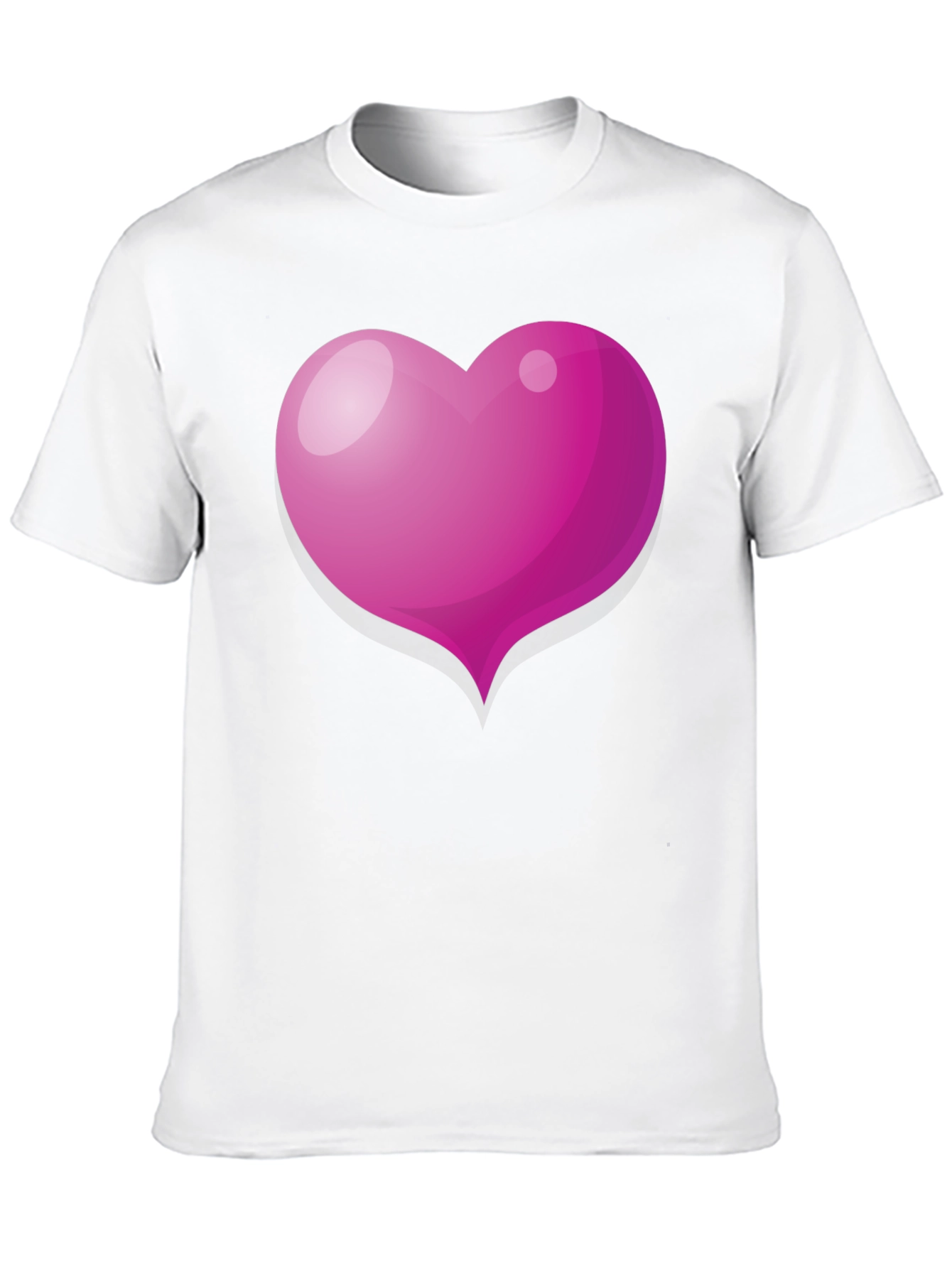 Pink Heart Graphic Black T-Shirt
