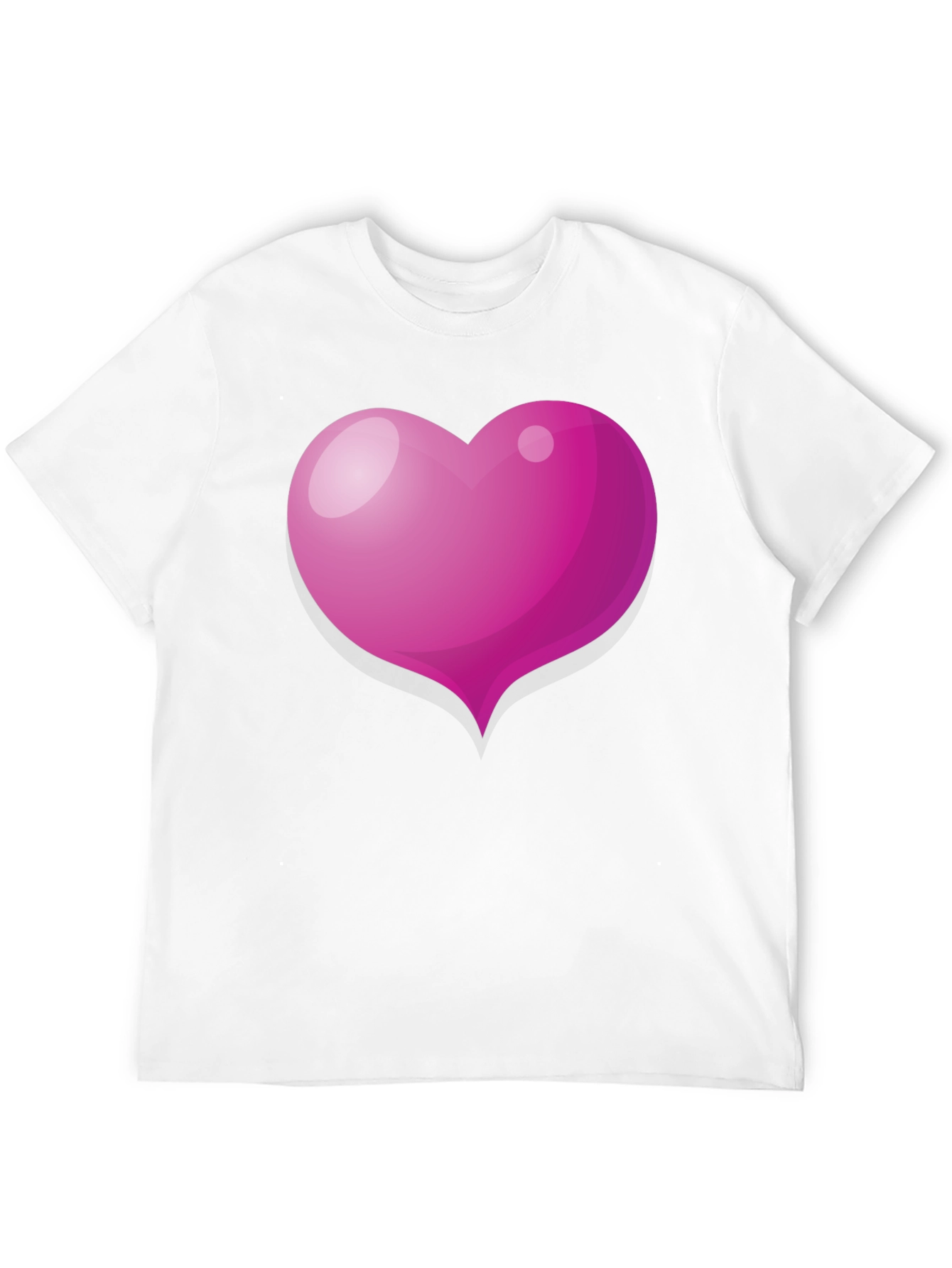 Pink Heart Graphic Black T-Shirt