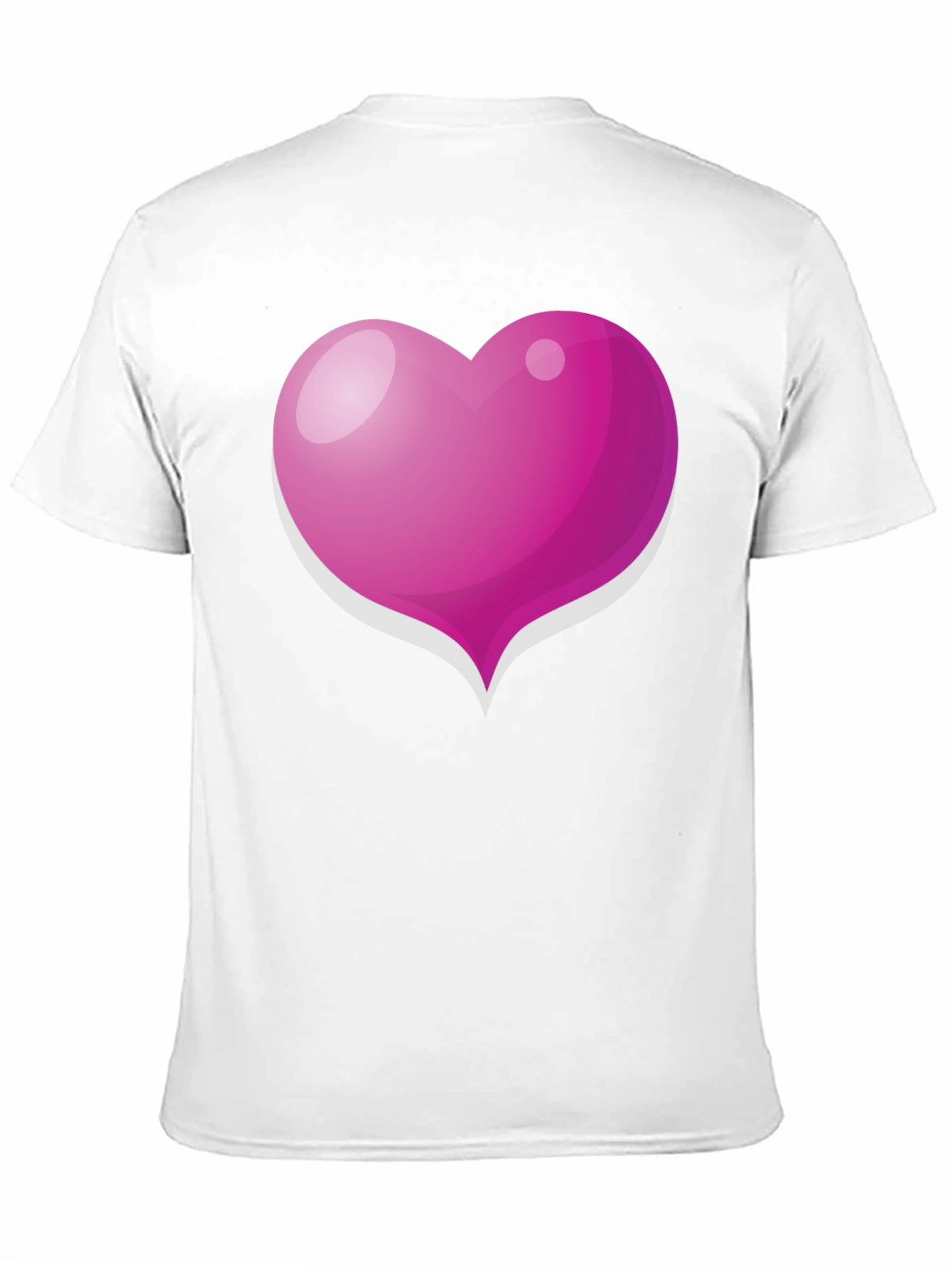 Pink Heart Graphic Black T-Shirt