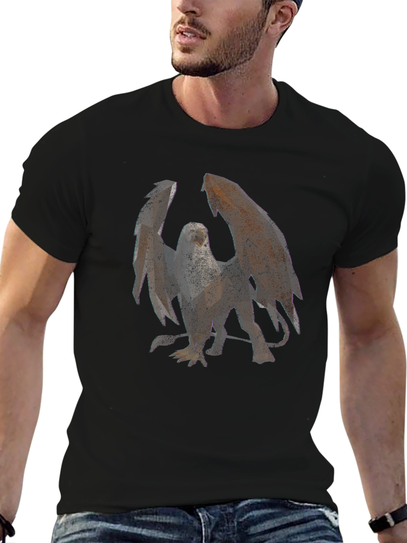 Griffin Graphic Print T-Shirt - Black