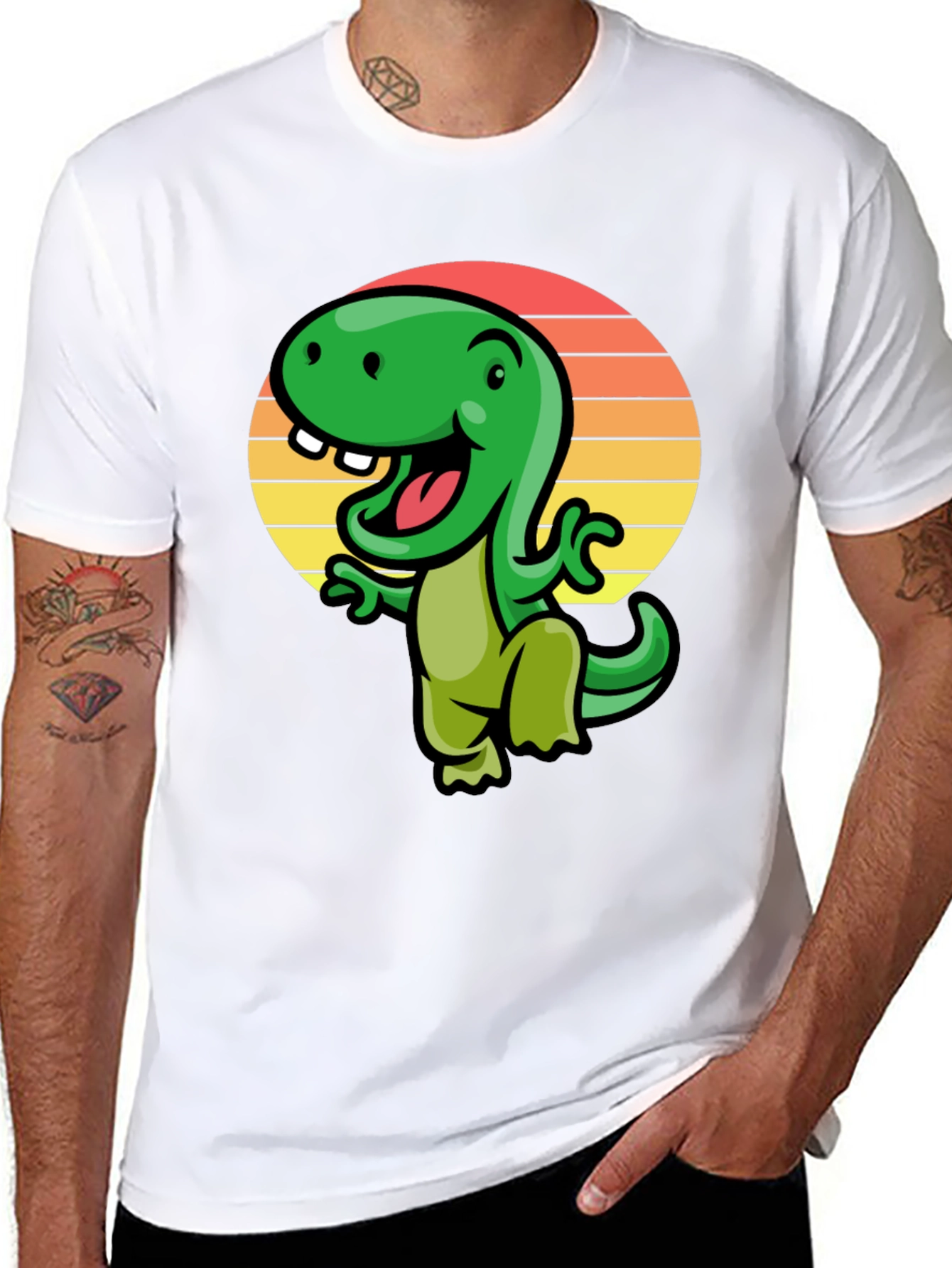 Retro Dinosaur Graphic Tee - Cool Cartoon Dino T-Shirt