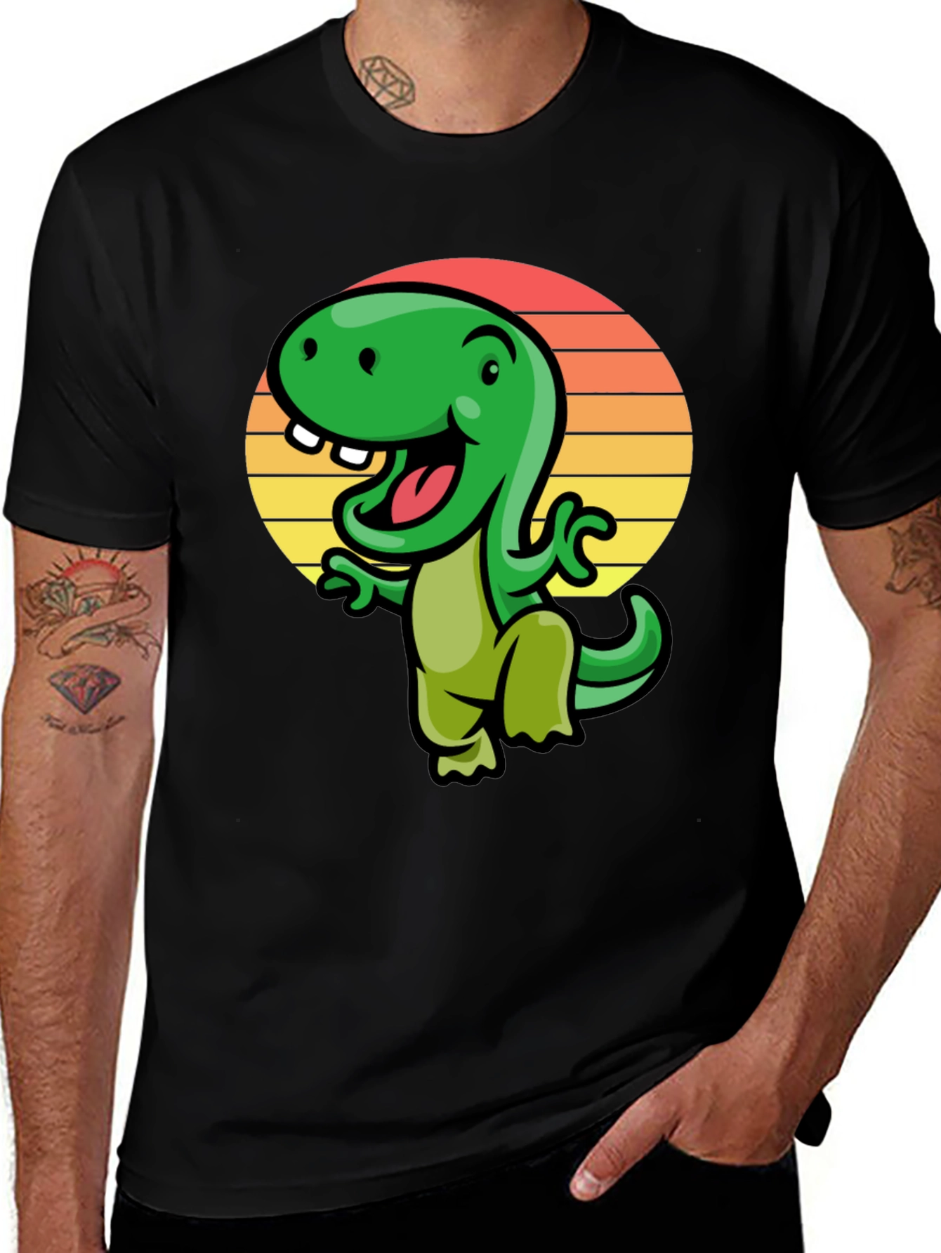 Retro Dinosaur Graphic Tee - Cool Cartoon Dino T-Shirt