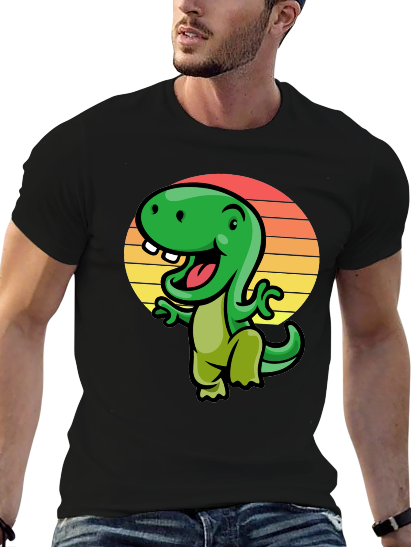 Retro Dinosaur Graphic Tee - Cool Cartoon Dino T-Shirt