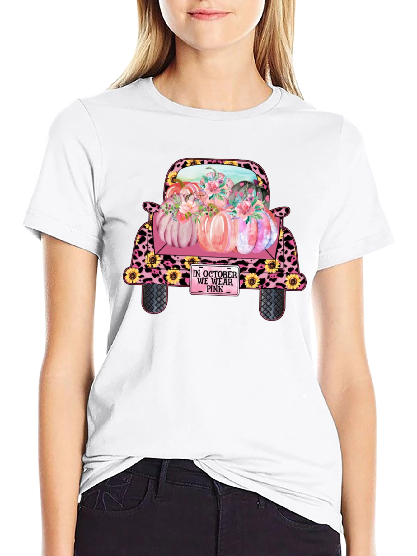October We Wear Pink Truck T-Shirt