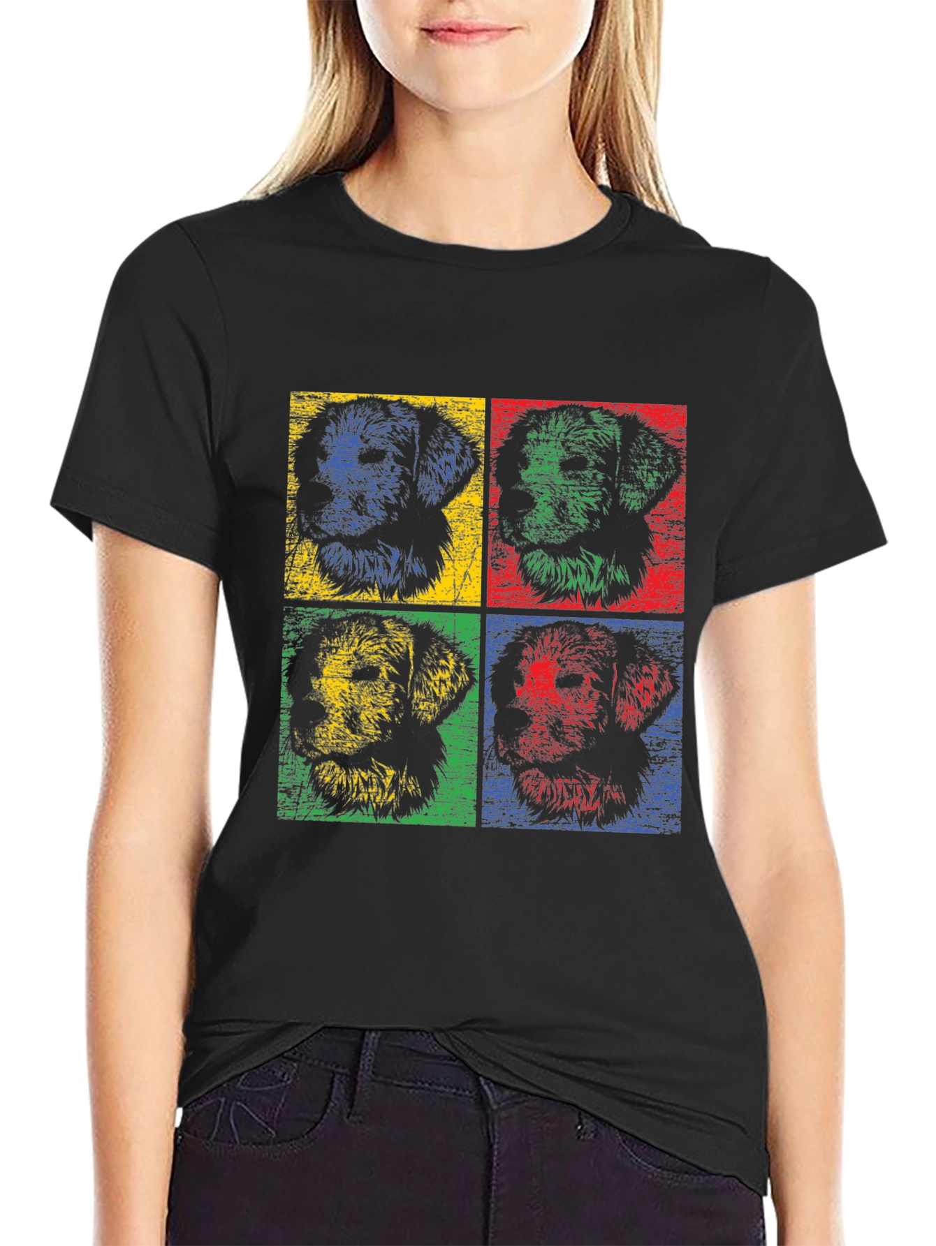 Pop Art Dog Graphic Tee - Stylish & Unique